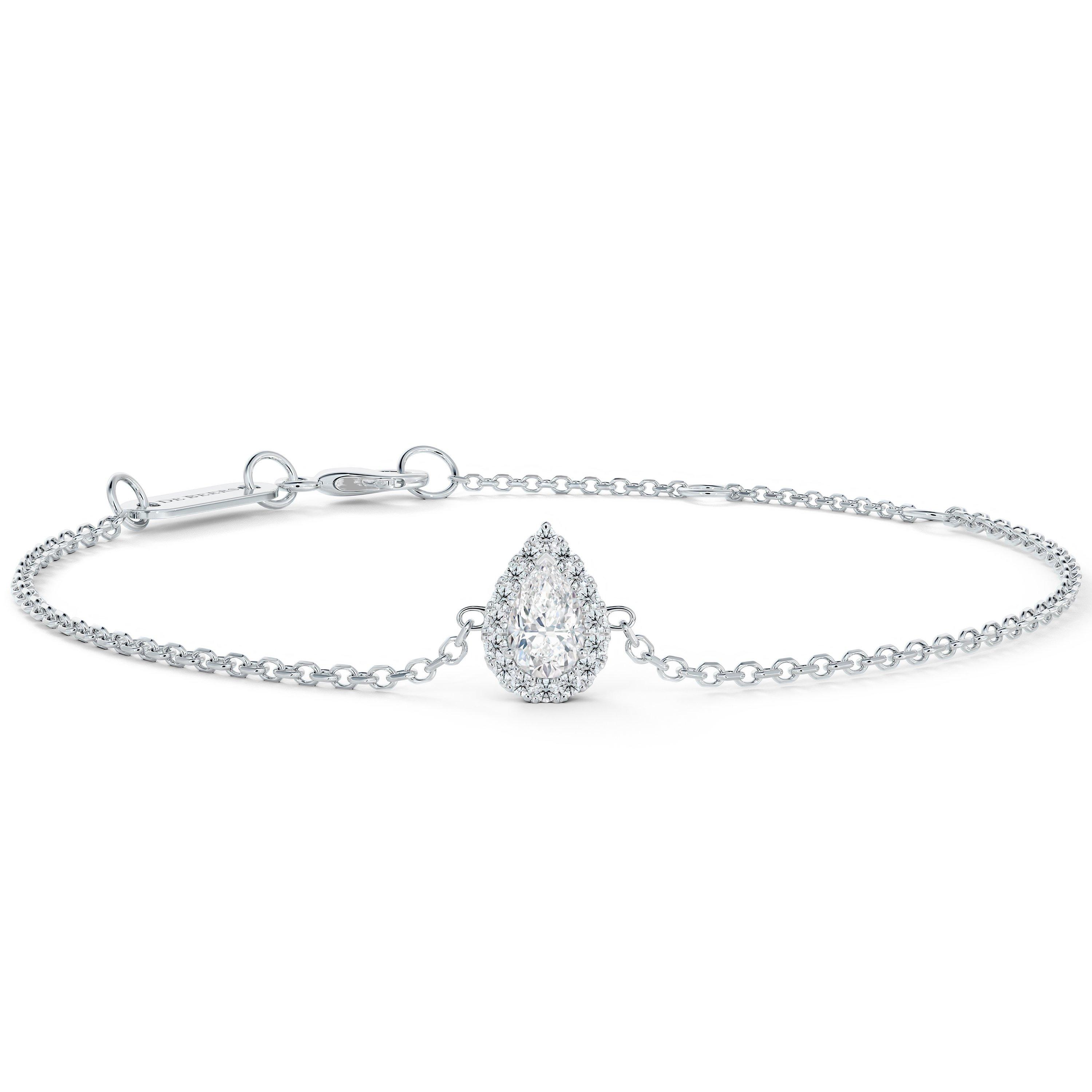 Debeers Aura Pear-shaped Diamond Bracelet In Metallic