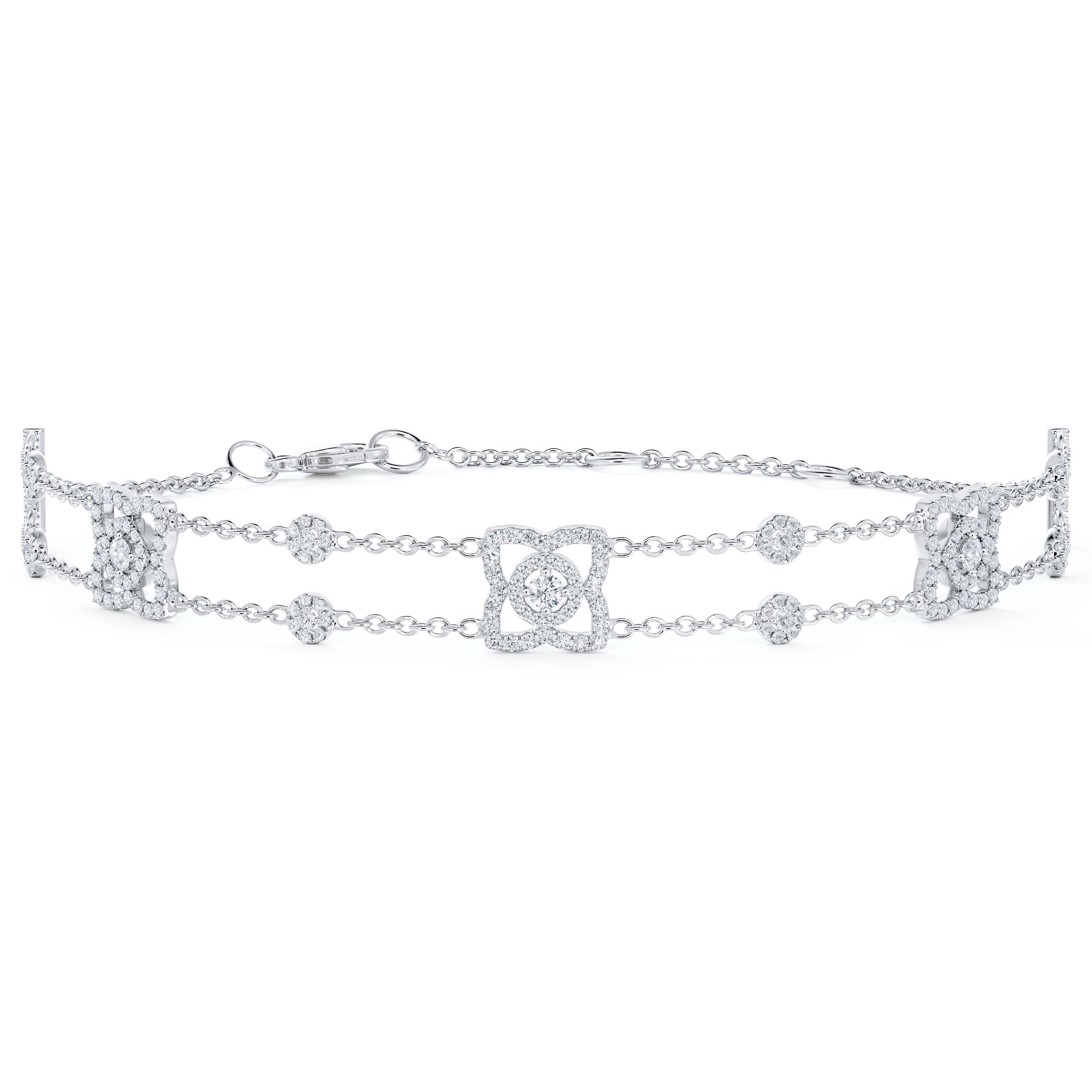 Enchanted Lotus Bracelet in White Gold