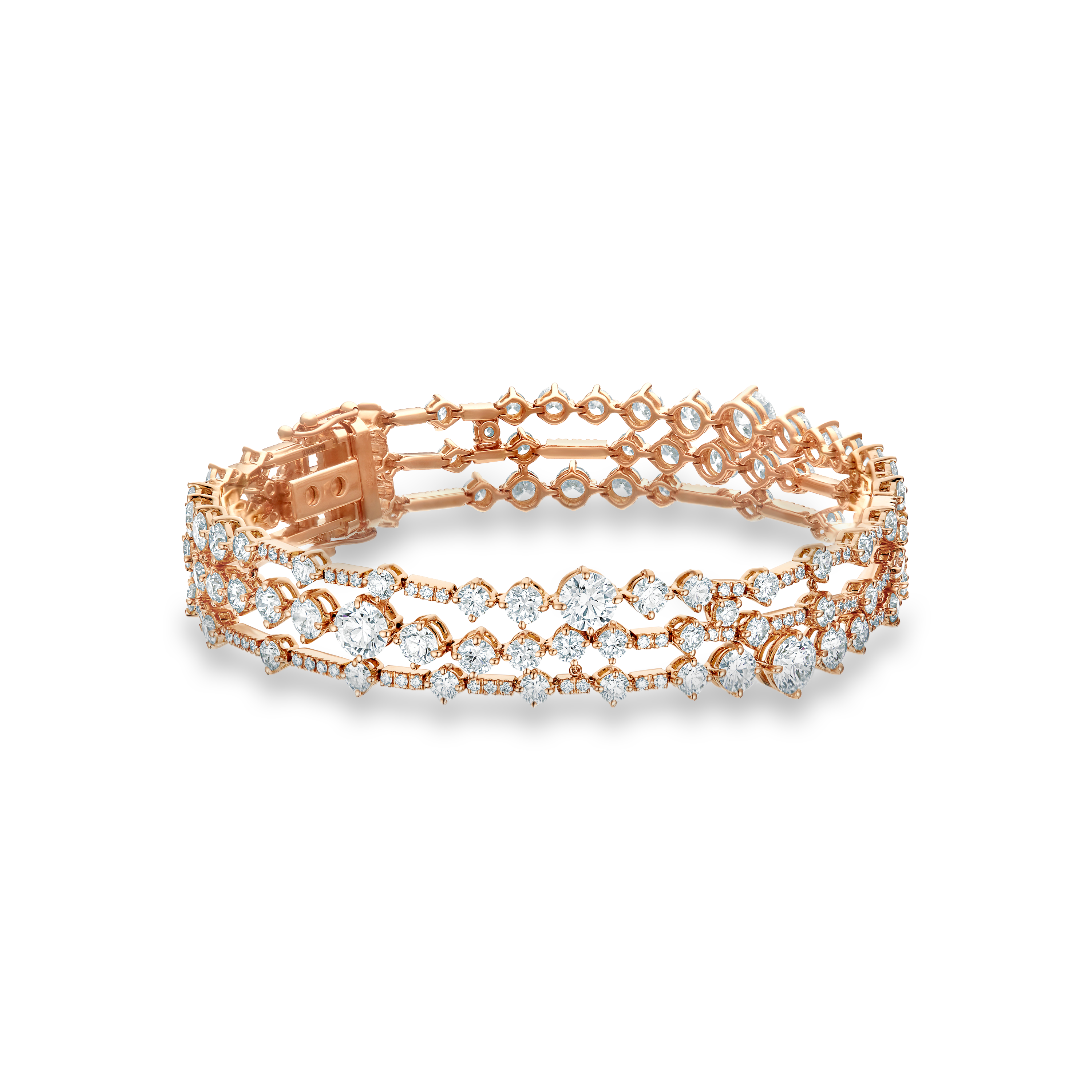 Bracelet Arpeggia Trois Rangs en Or Rose, image 1