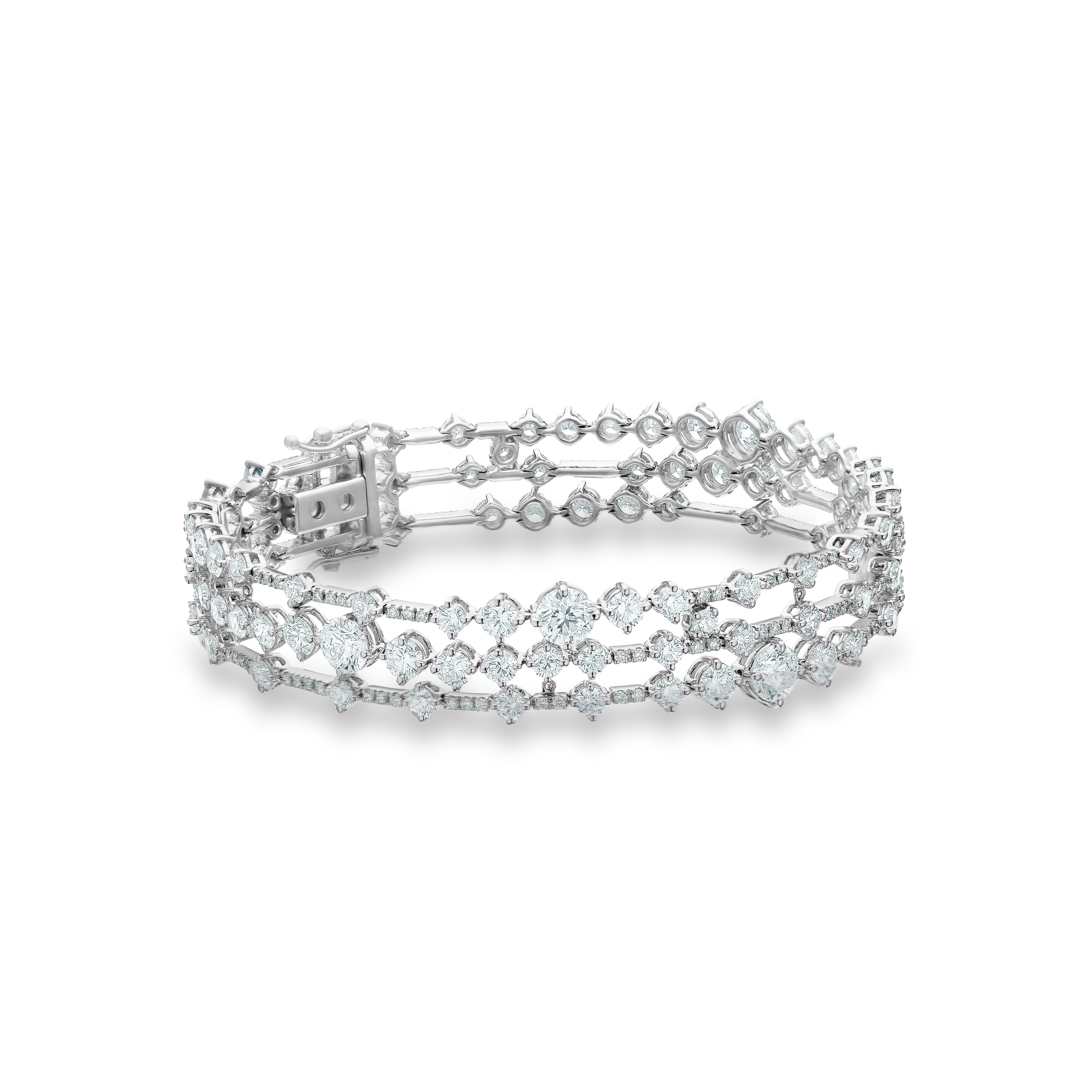 Bracelet Arpeggia Trois Rangs en Or Blanc, image 1
