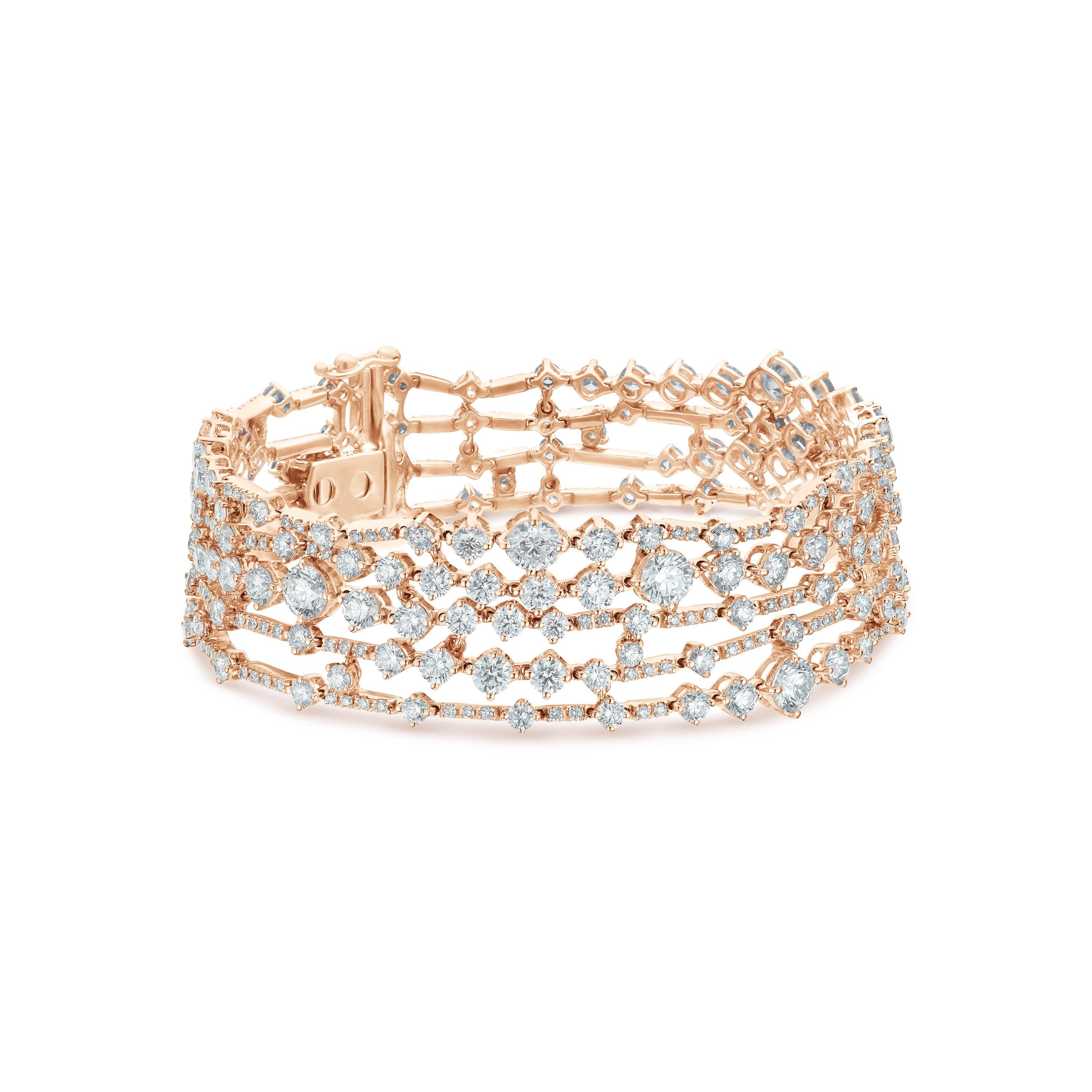 Arpeggia five line bracelet in rose gold