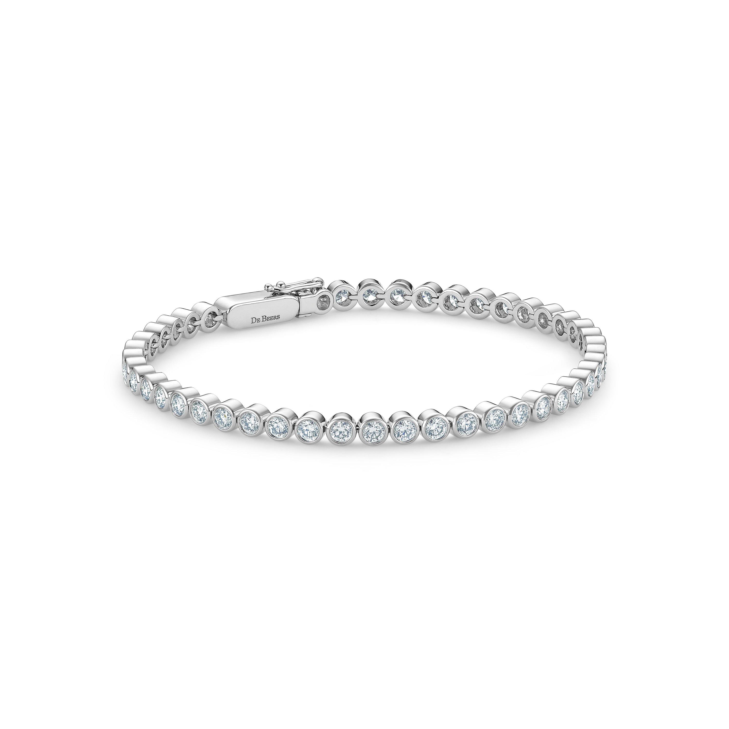 De Beers Jewellers 18kt White Gold DB Classic Eternity Line Diamond Bracelet  - Farfetch