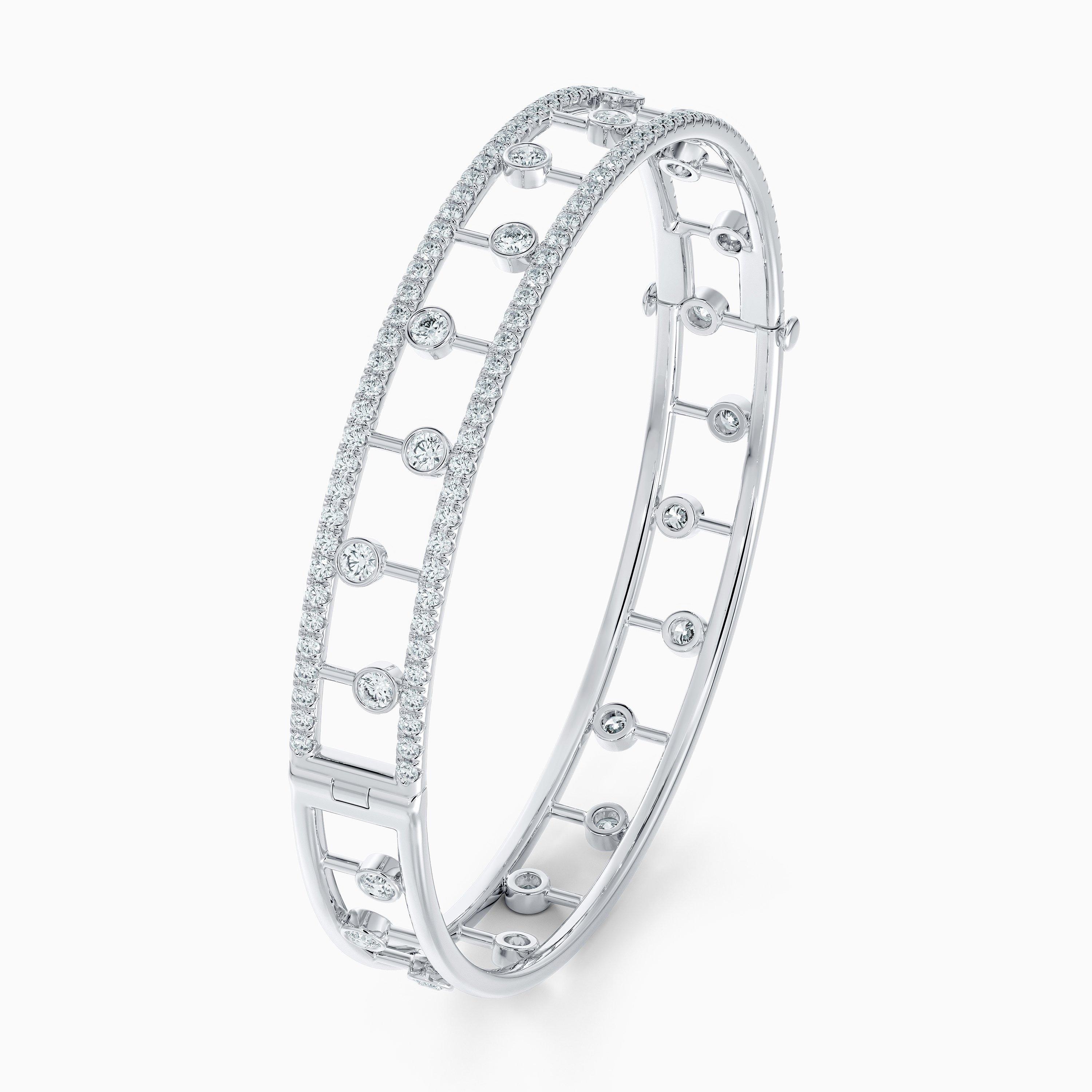 Dewdrop Bangle in White Gold, image 2