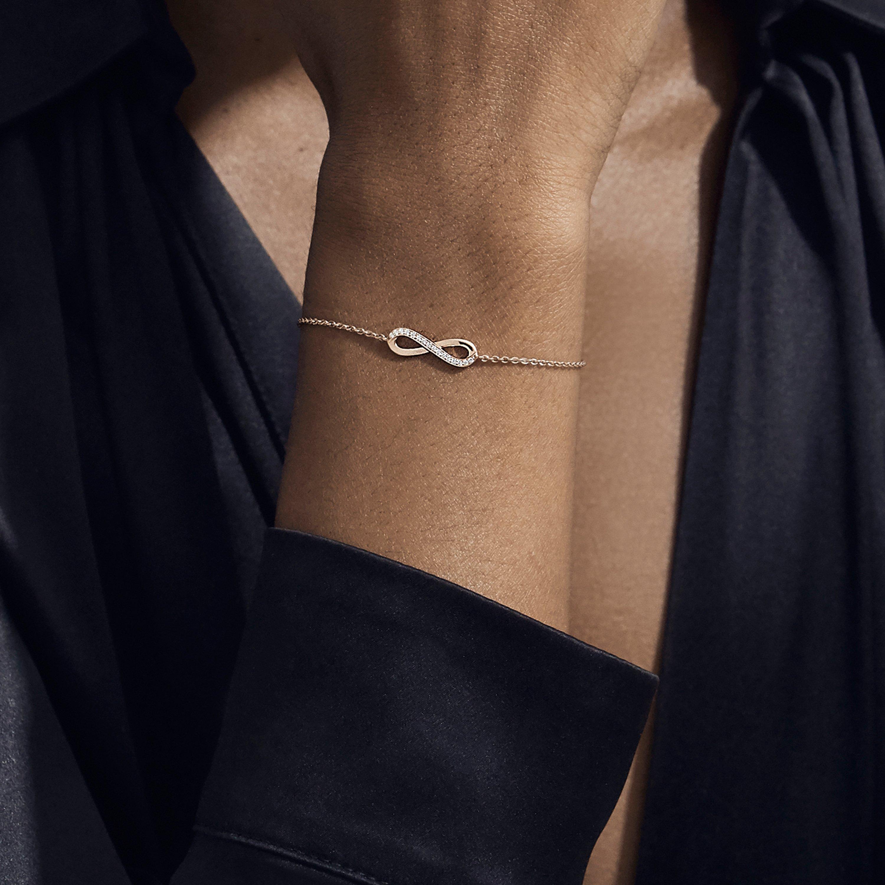 Infinity玫瑰金鑽石手鍊| De Beers MO