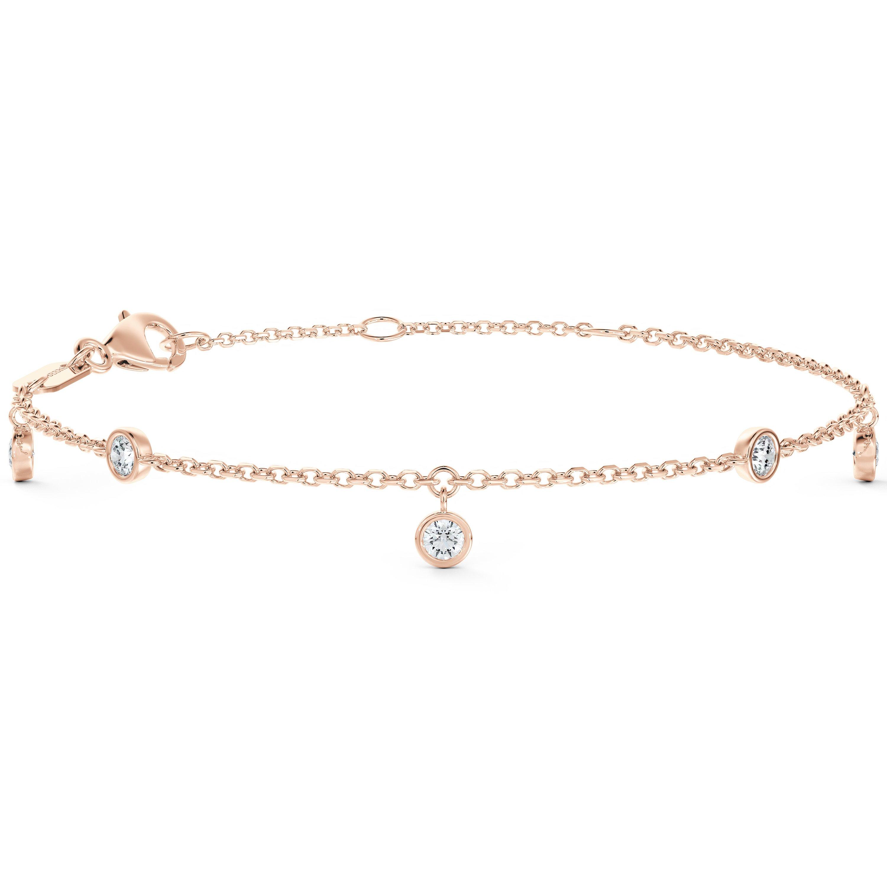 Clea five diamond bracelet in rose gold | De Beers US