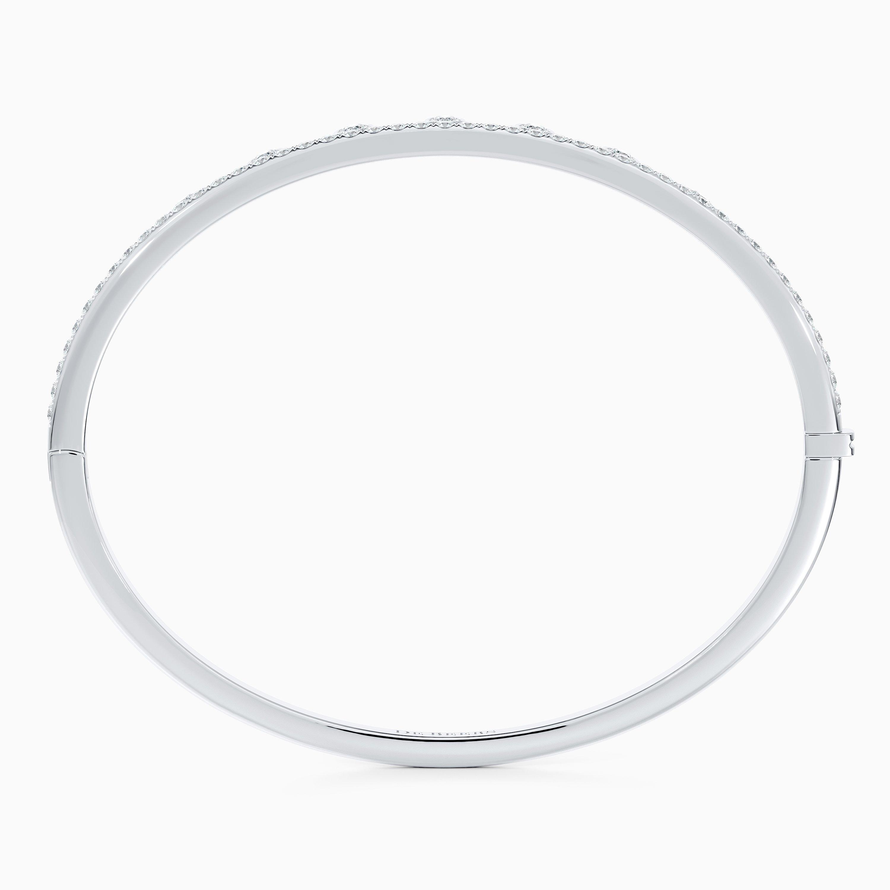 Dewdrop One Line Full Pave Bangle in white gold, image 5