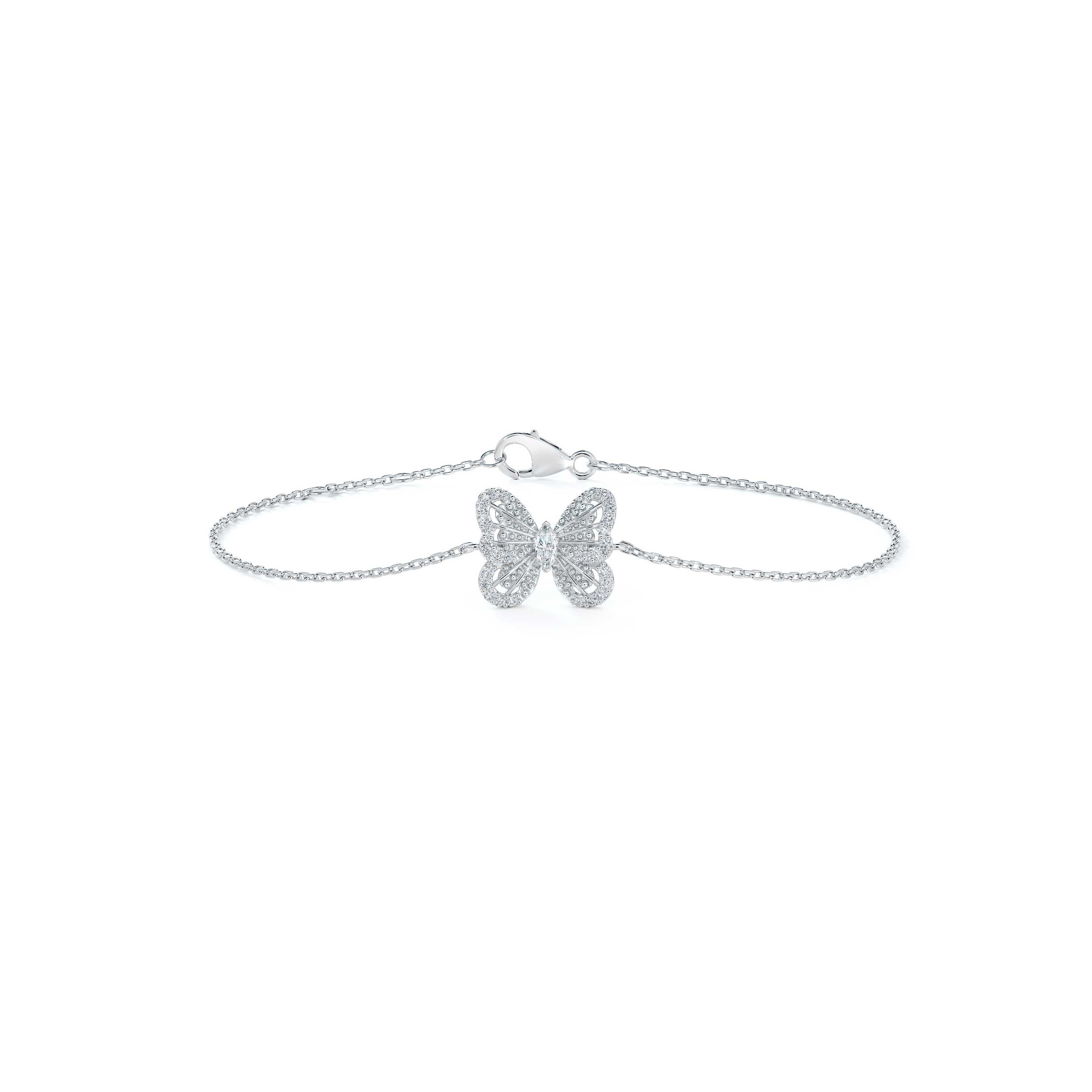 Portraits of Nature butterfly bracelet in white gold, image 1