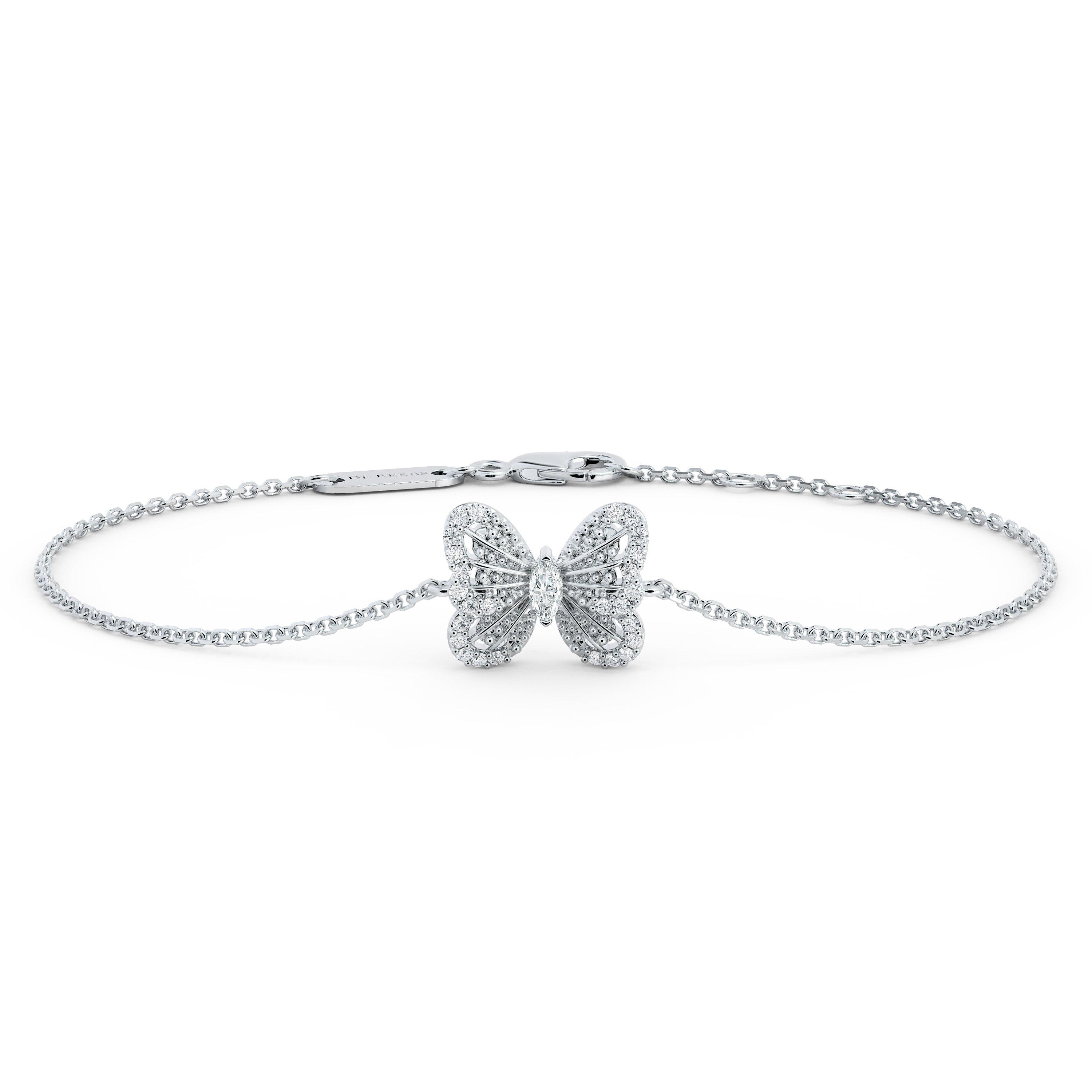 Portraits of Nature Butterfly Bracelet in White Gold