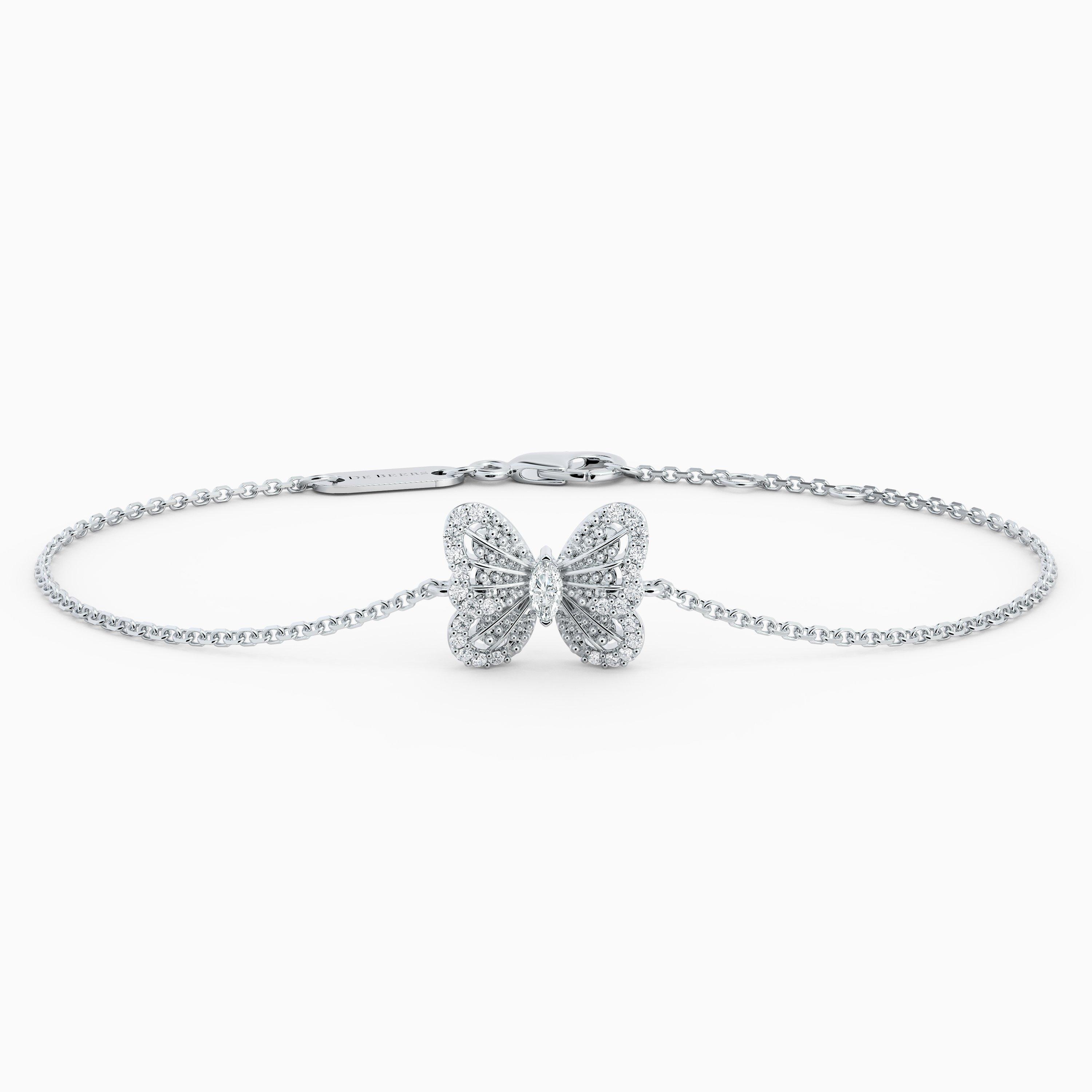 Portraits of Nature Butterfly Bracelet in White Gold, image 1