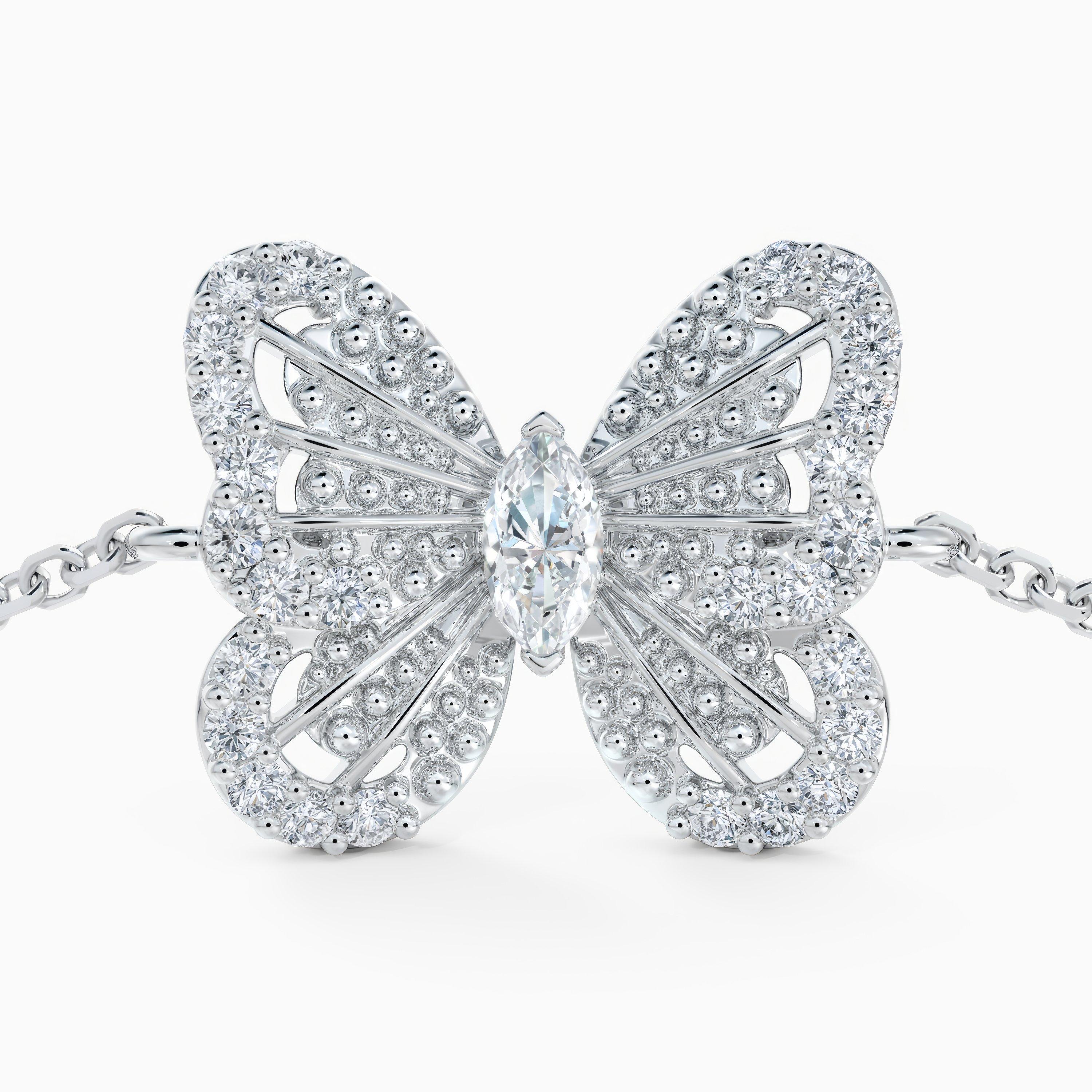 Portraits of Nature butterfly bracelet in white gold, image 4