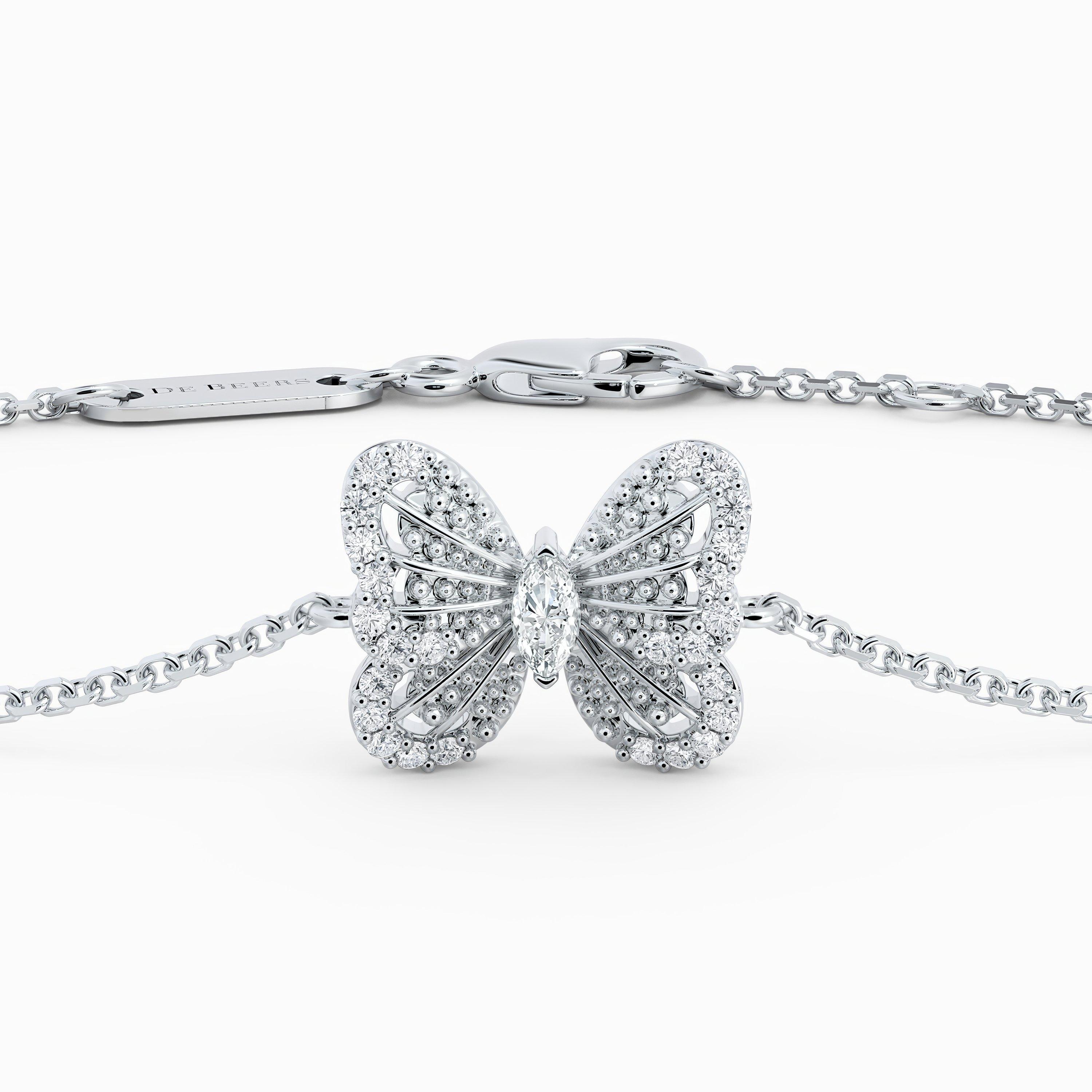 Portraits of Nature Butterfly Bracelet in White Gold, image 2