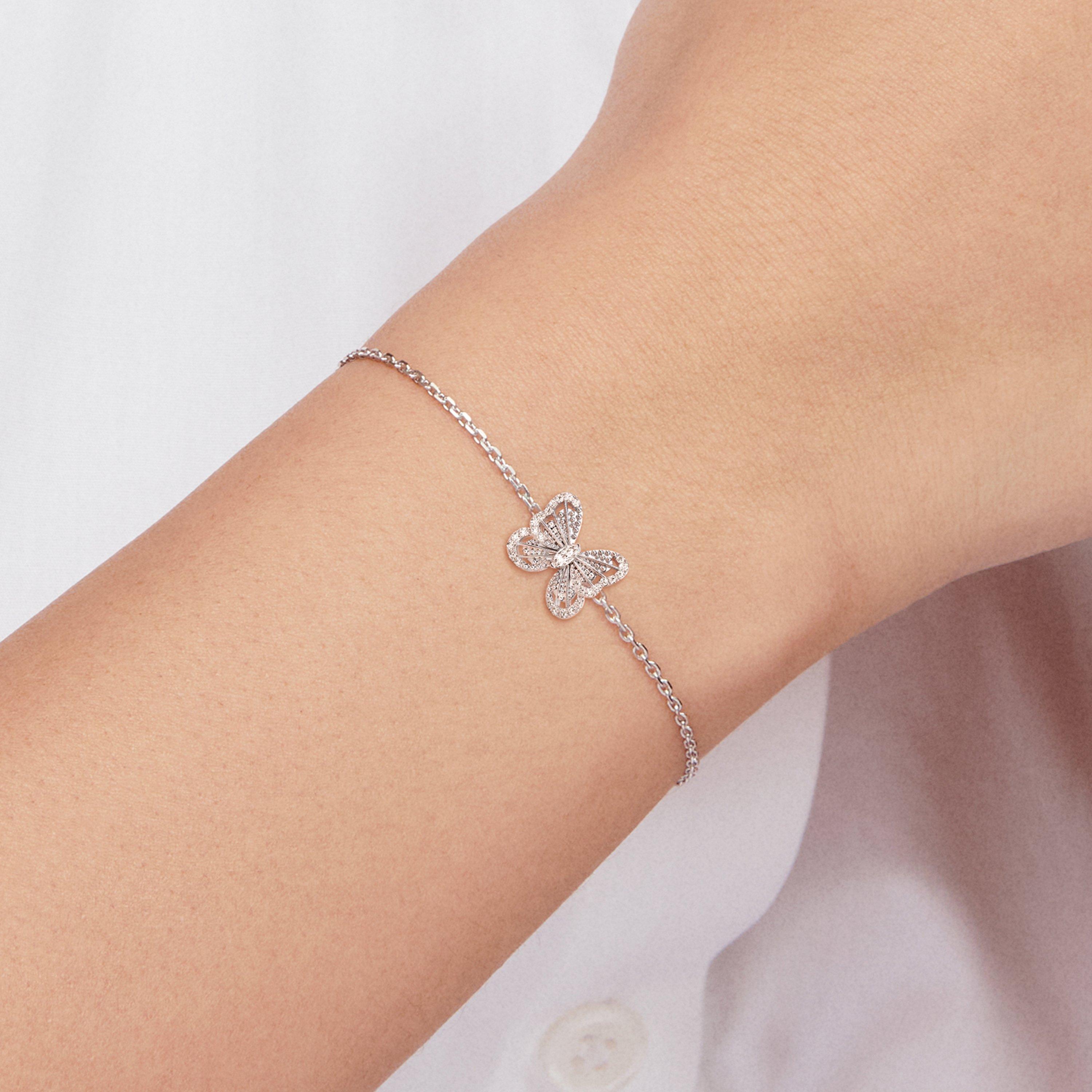 Portraits of Nature butterfly bracelet in white gold, image 3