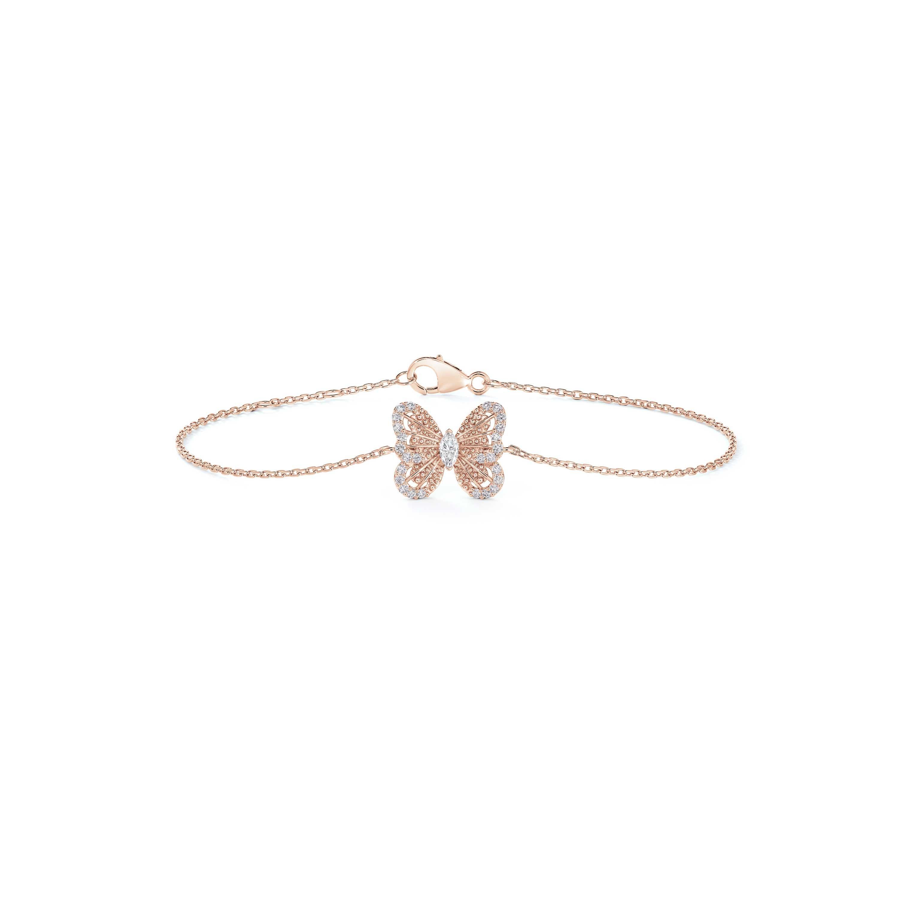 Portraits of Nature butterfly bracelet in rose gold, image 1