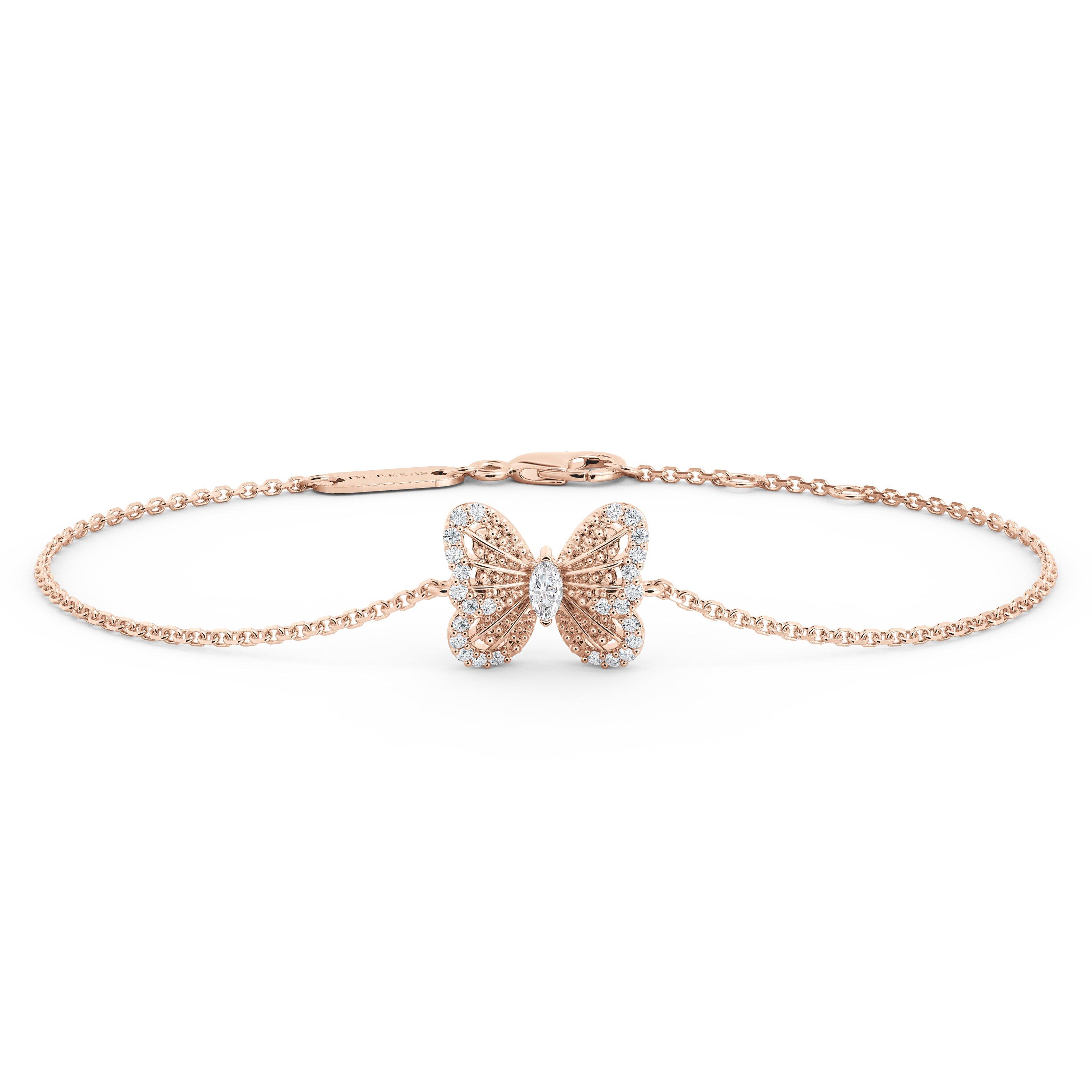 De Beers De Beers RVL Black Cord Bracelet in Rose Gold