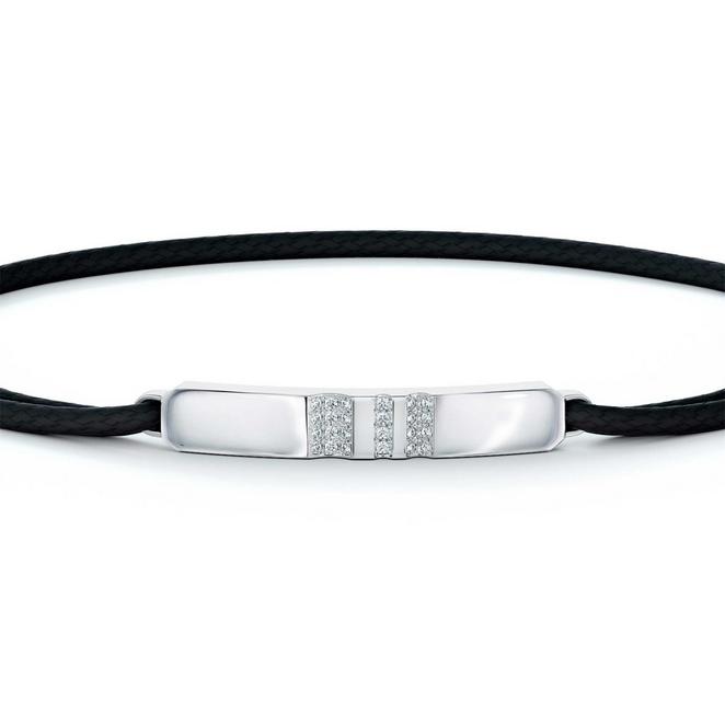 De Beers RVL cord bracelet in white gold