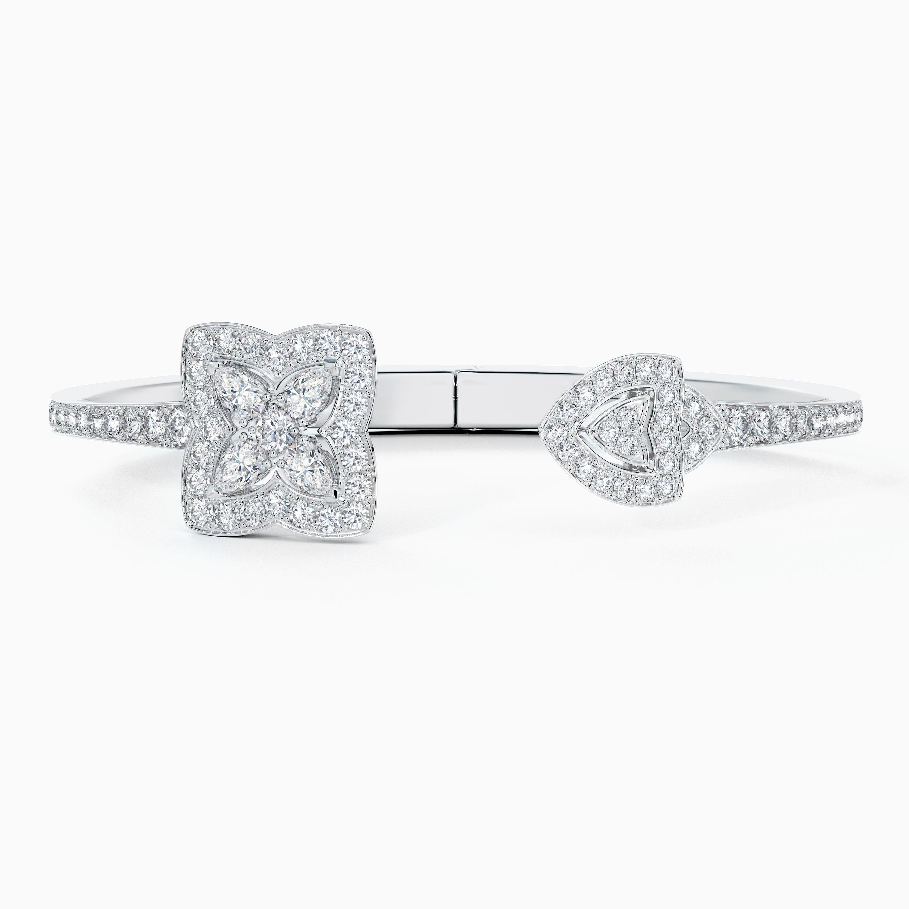 Lotus by DE BEERS white gold open bangle