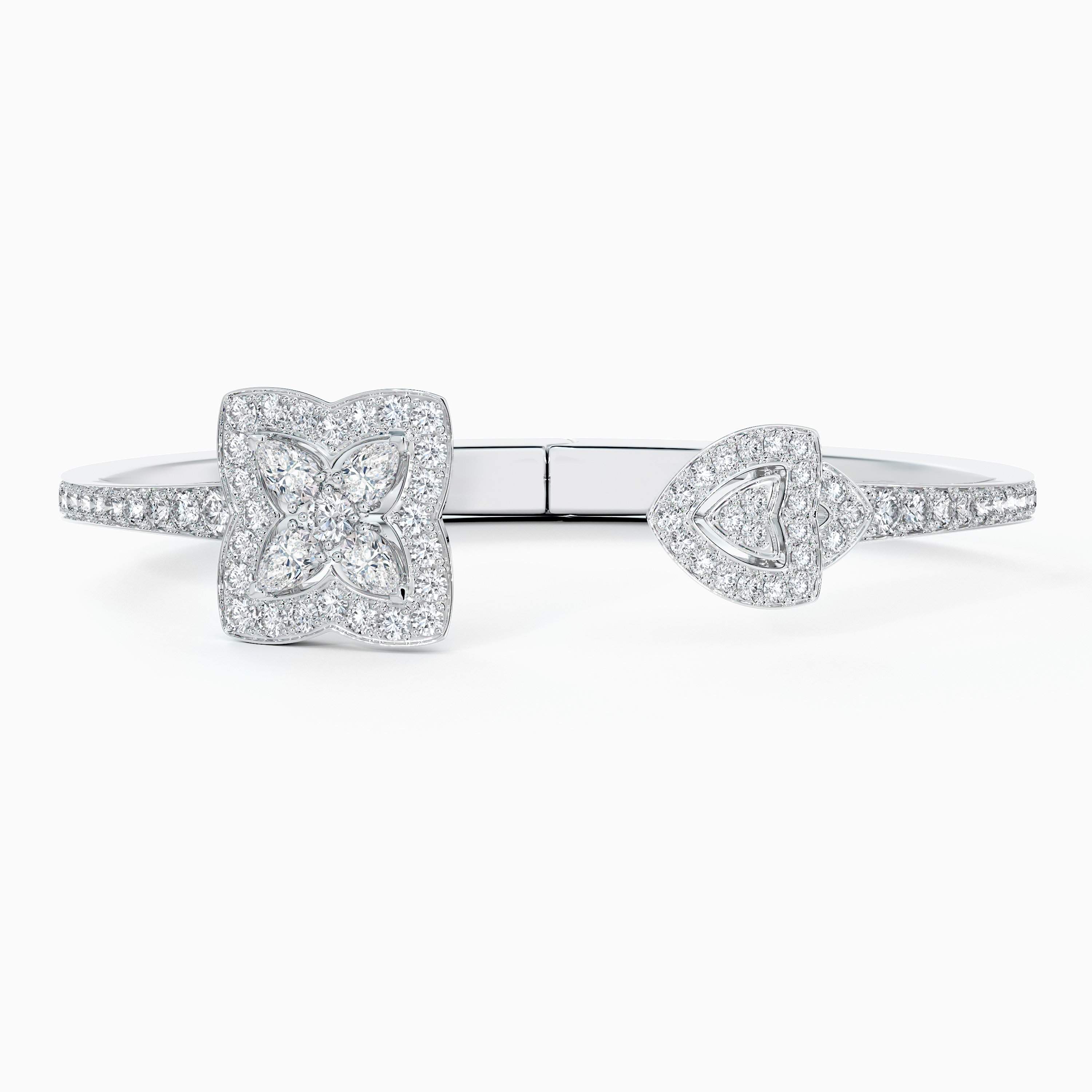 Enchanted Lotus open bangle in white gold Enchanted Lotus open bangle in white gold, image 1