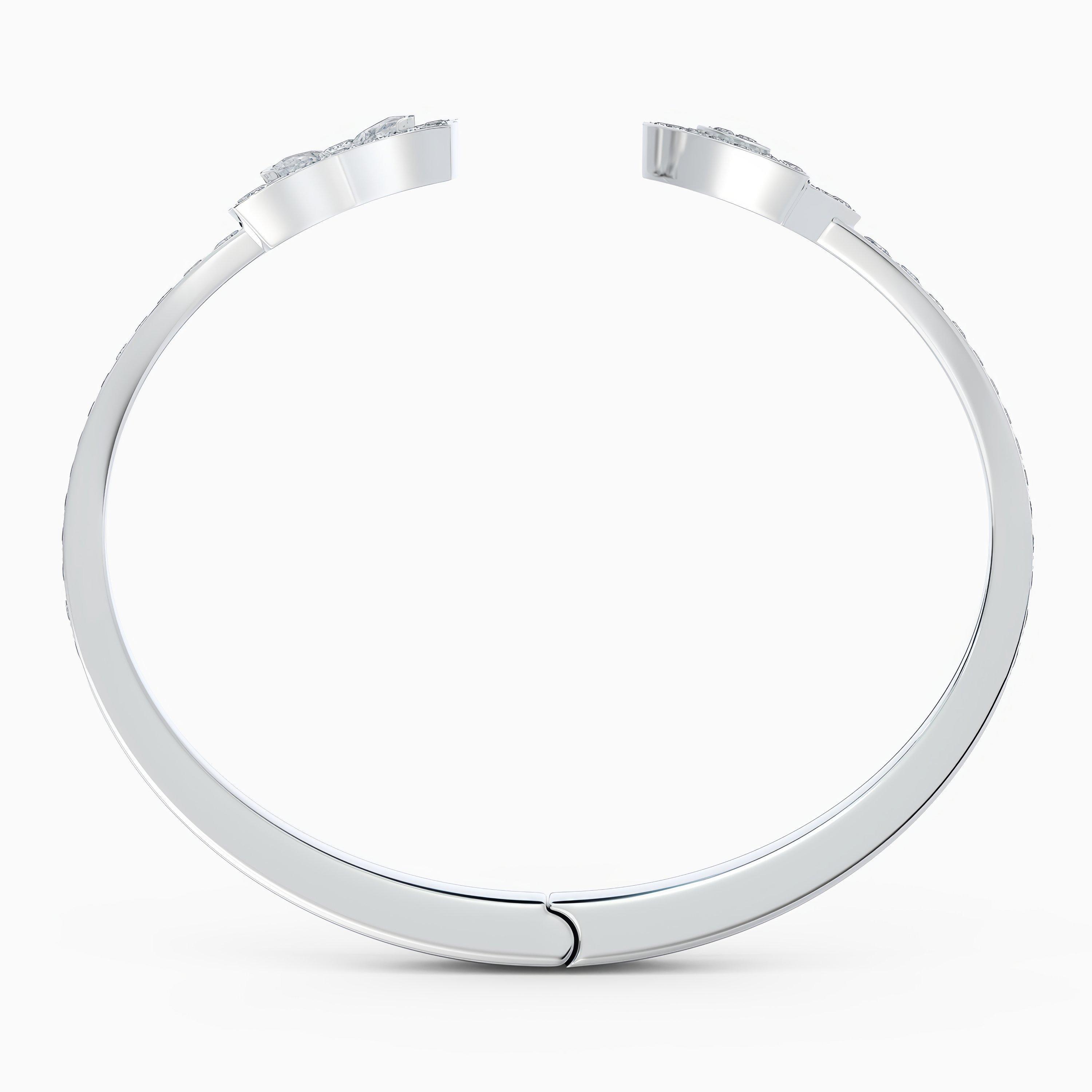 Bracelet Ouvert Enchanted Lotus en Or Blanc, image 5