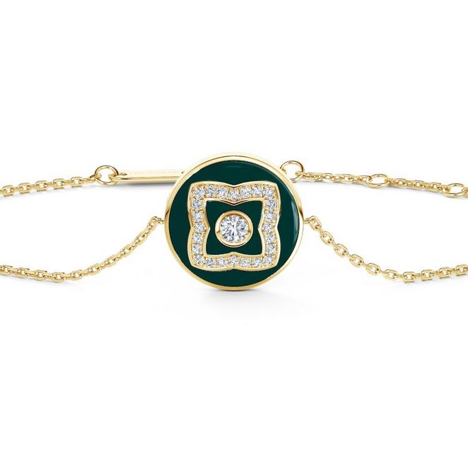 Enchanted Lotus 绿色珐琅黄金手链