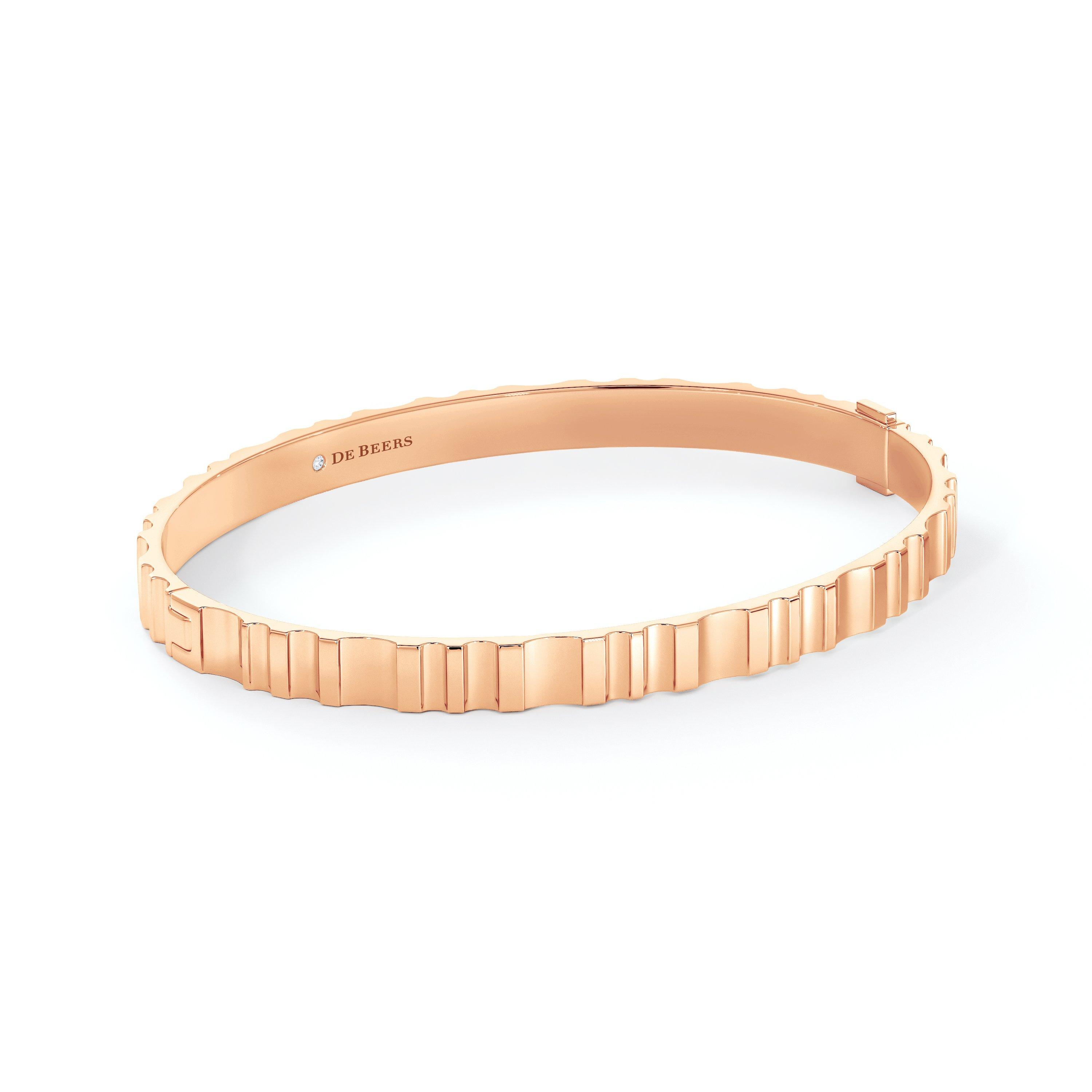 De Beers De Beers RVL Black Cord Bracelet in Rose Gold