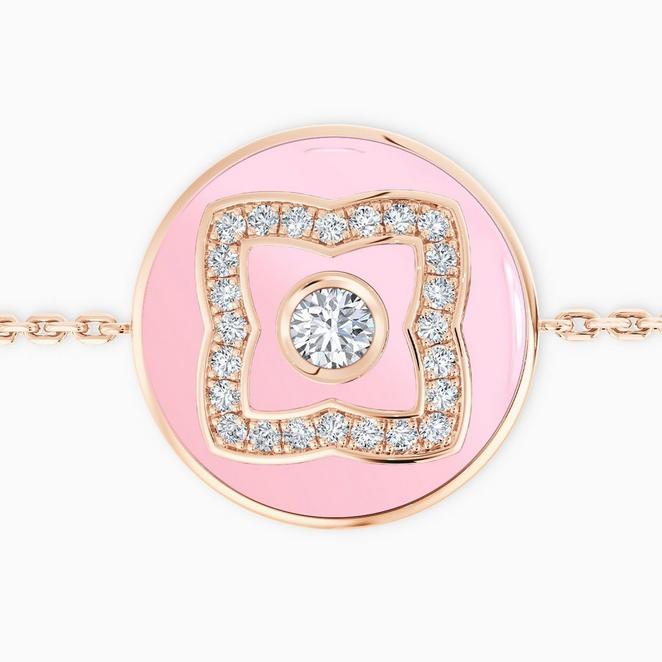 Enchanted Lotus bracelet in rose gold and pink enamel, image 2