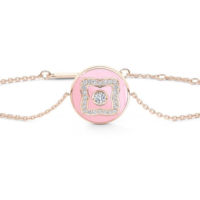 Enchanted Lotus bracelet in rose gold and pink enamel