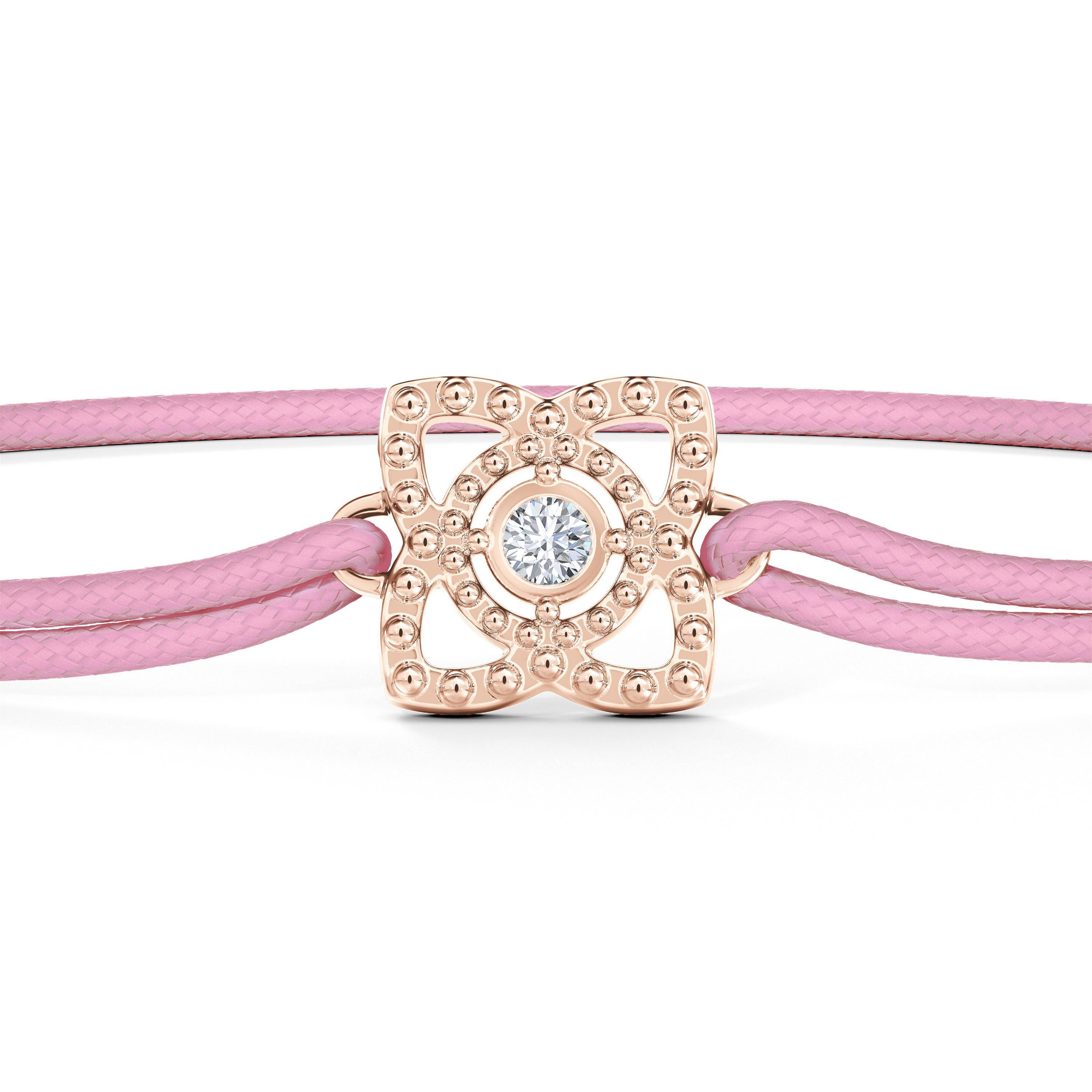 De Beers De Beers RVL Black Cord Bracelet in Rose Gold