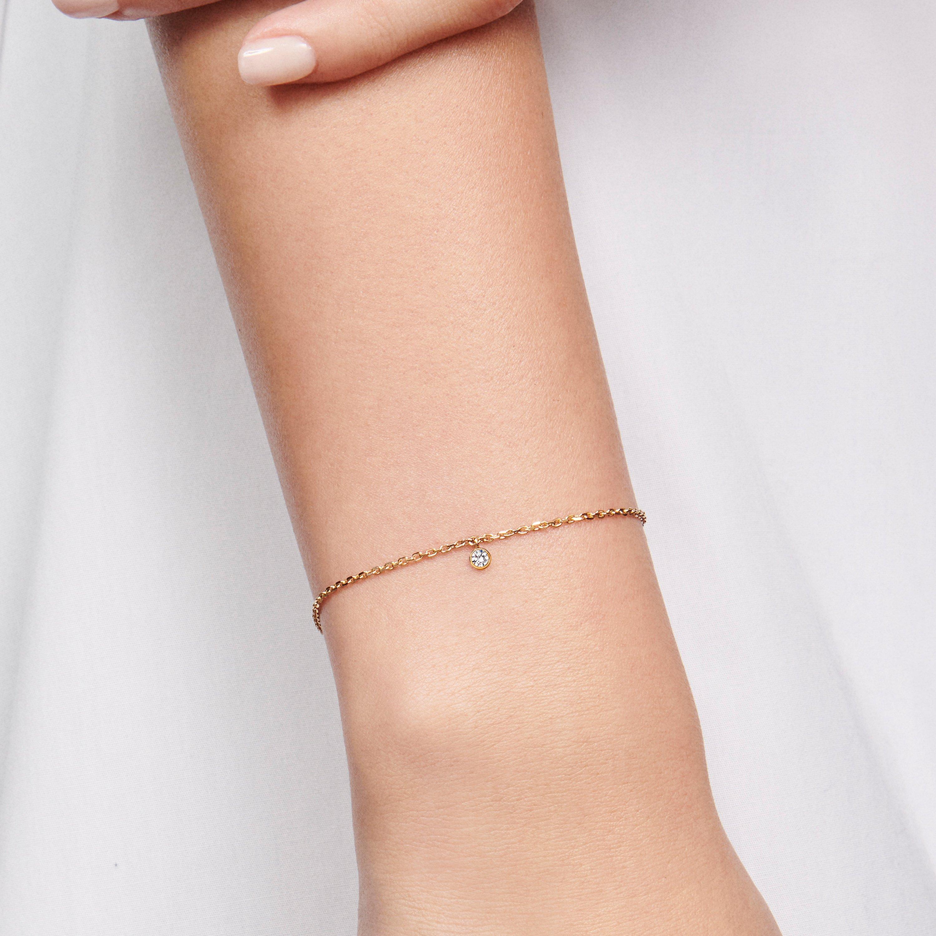 CLEA黃金單鑽手鍊, image 5