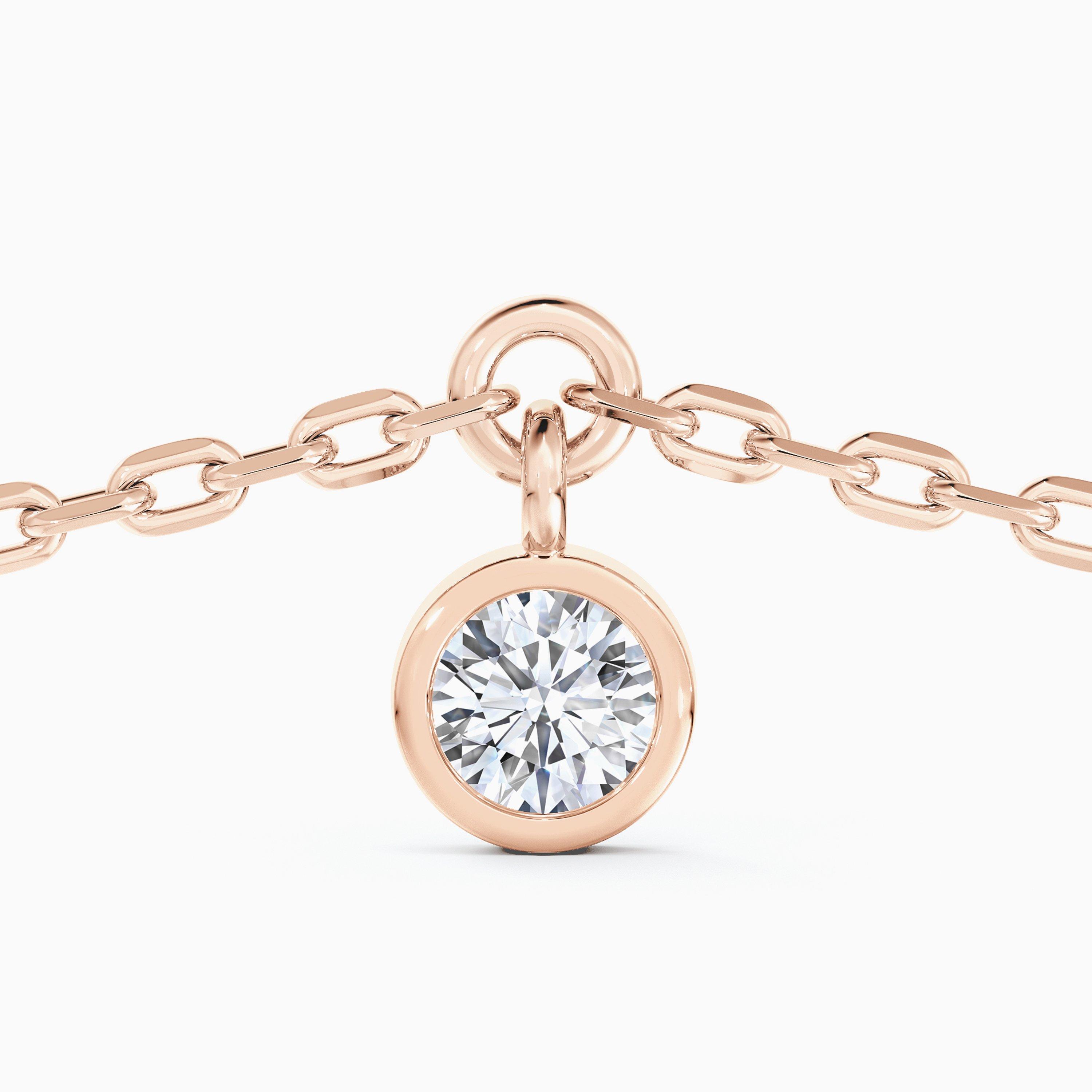 CLEA玫瑰金單鑽手鍊, image 3