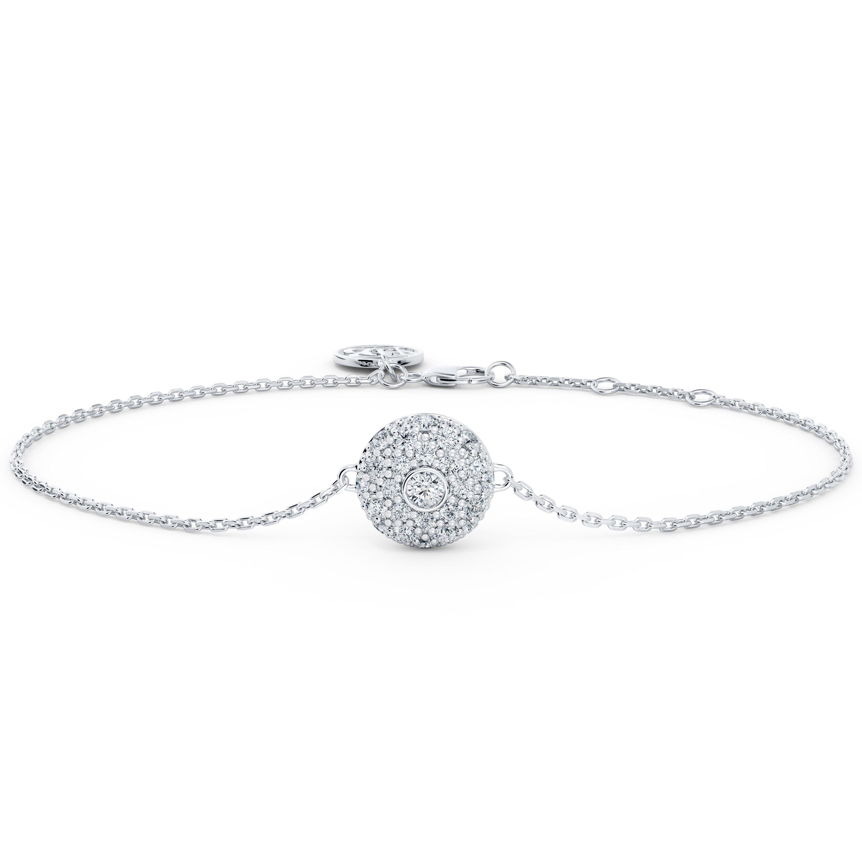 Classic Design Diamond Chain Bracelet in White Gold, image 1