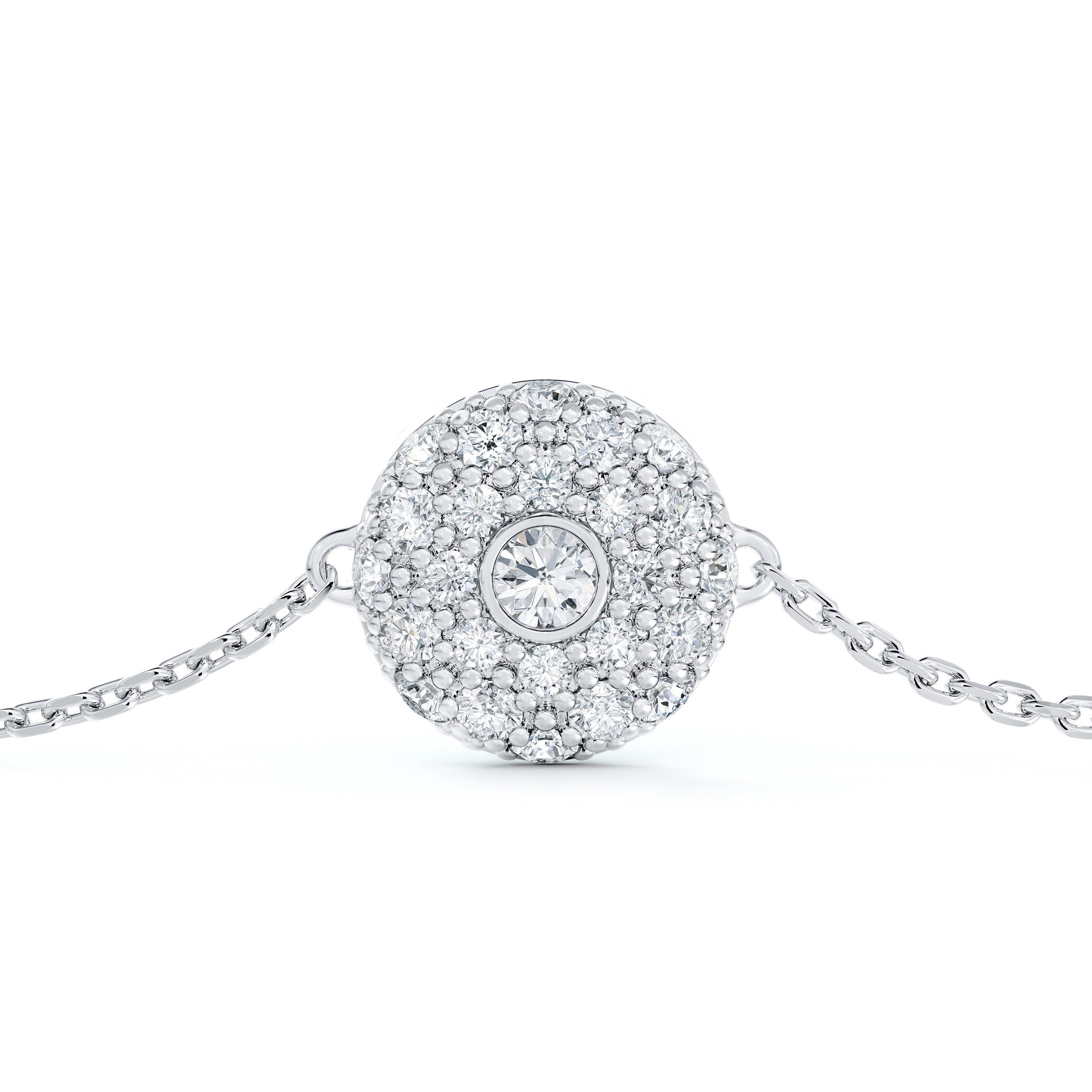 Classic Design Diamond Chain Bracelet in White Gold