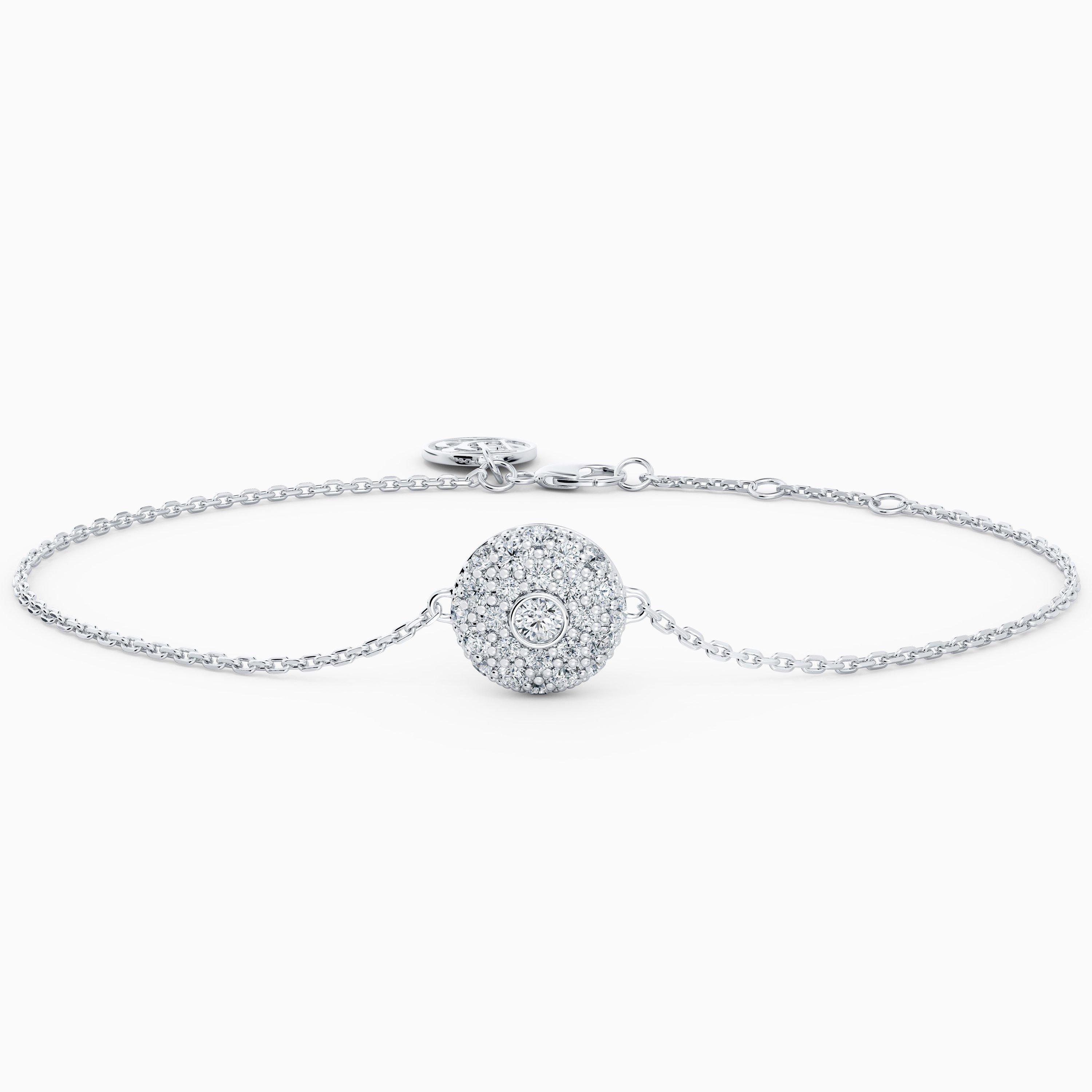 Bracelet chaine en diamant Classic Design or blanc, image 1