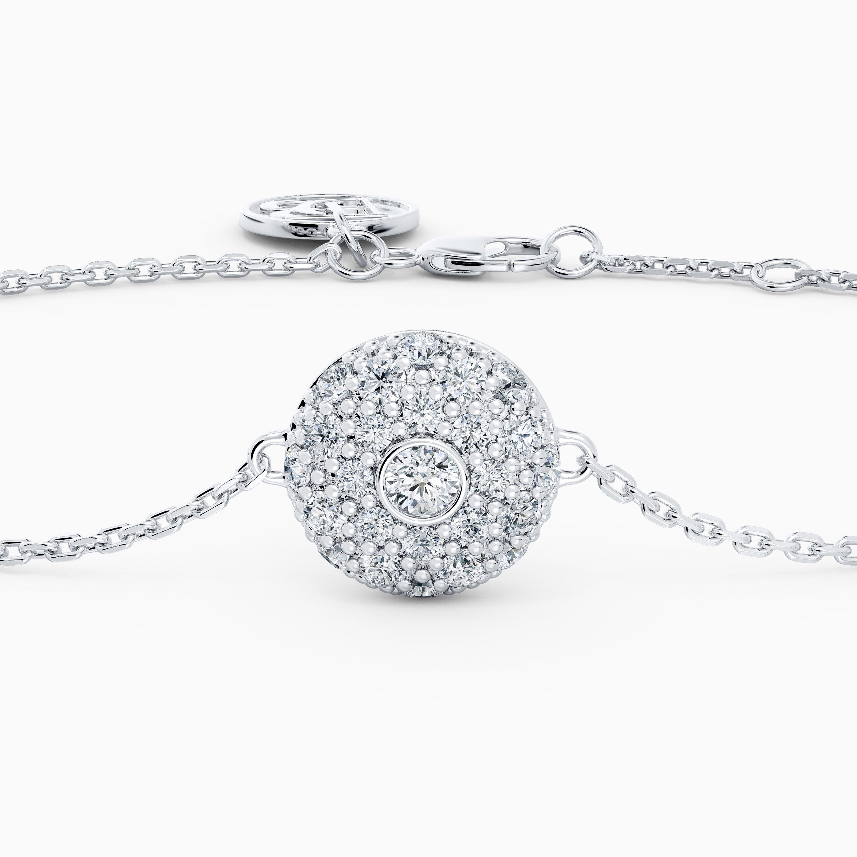 Classic Design Diamond Chain Bracelet in White Gold, image 2