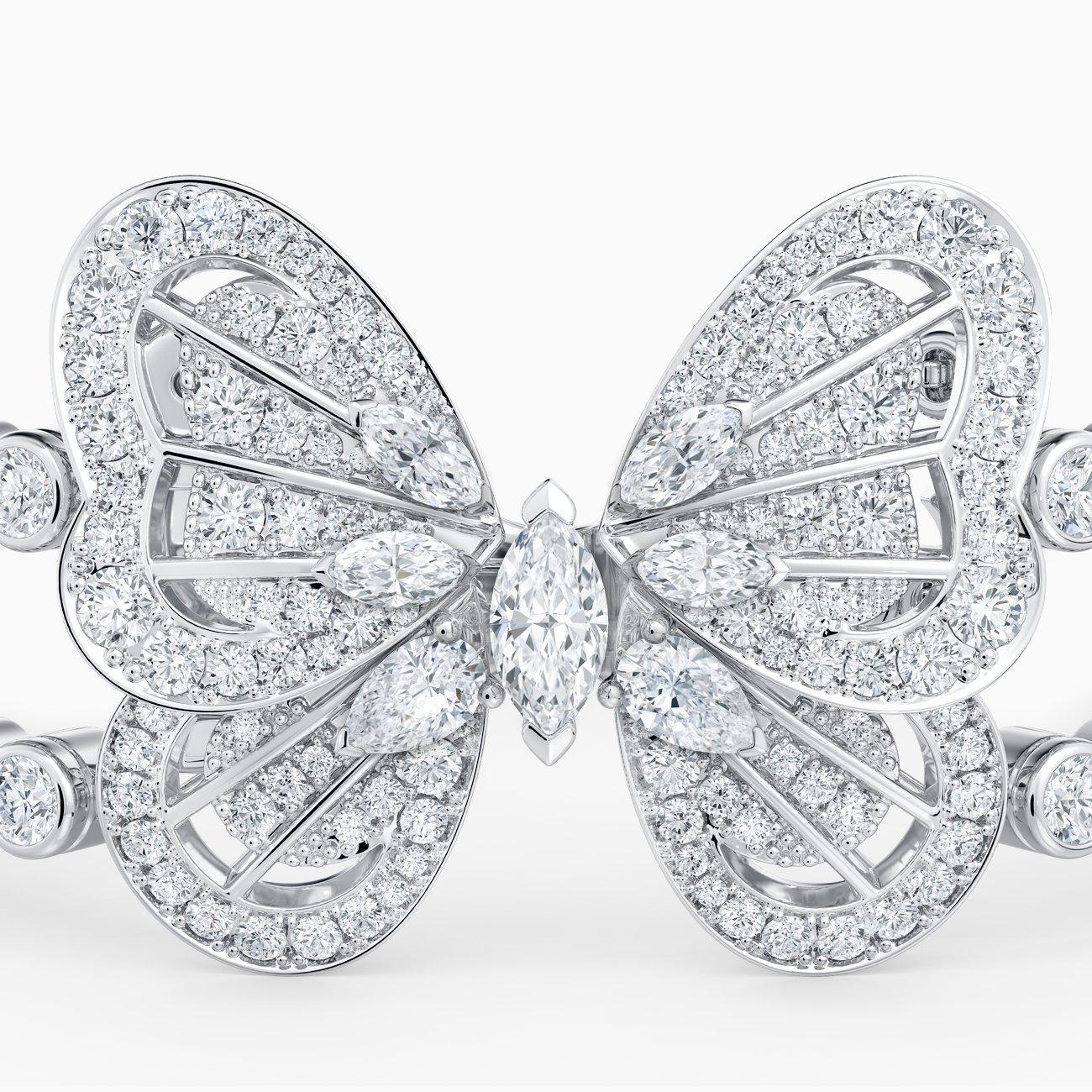 Portrait Of Nature Butterfly Bracelet in White Gold