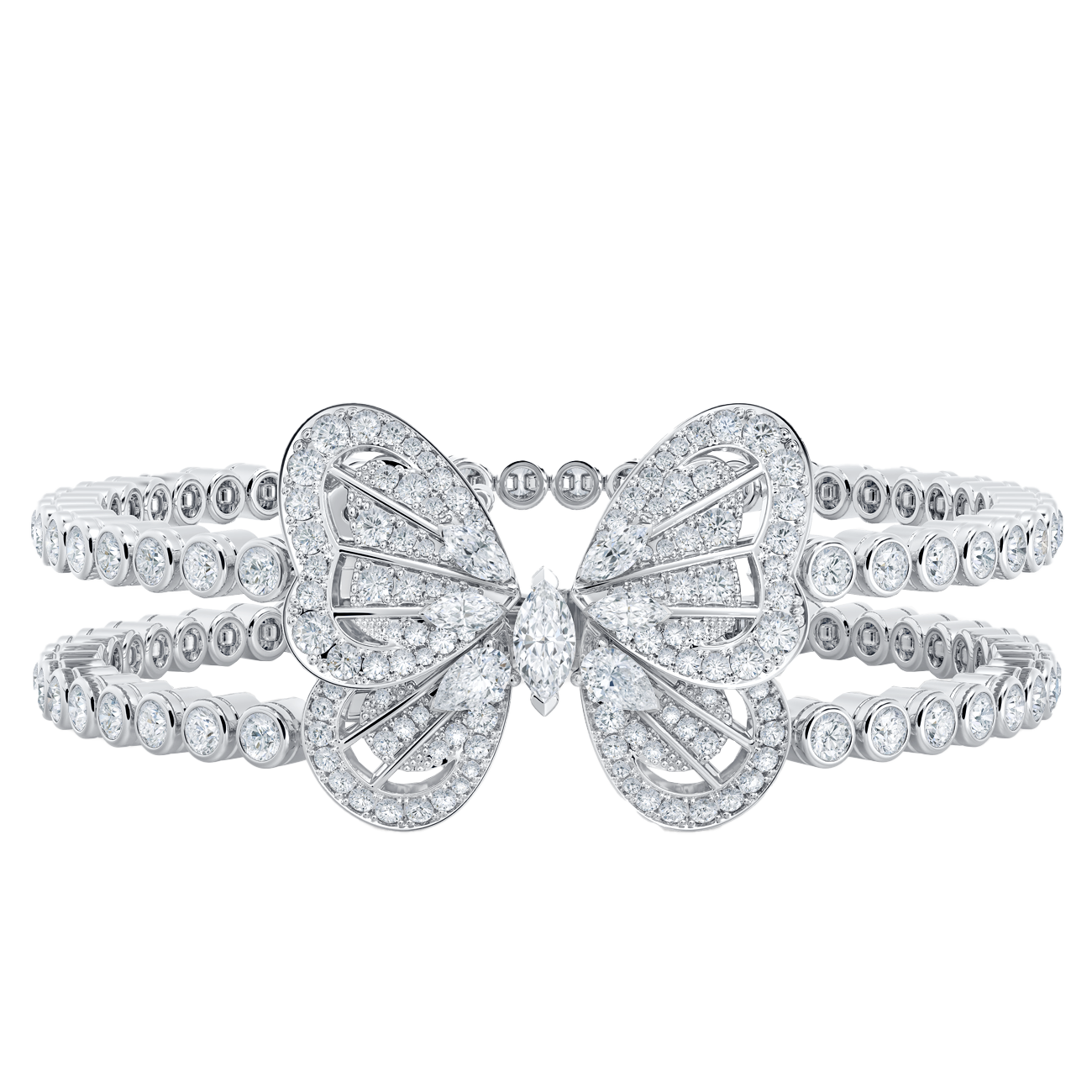 Portraits of Nature High End Butterfly Bracelet in White Gold, image 1