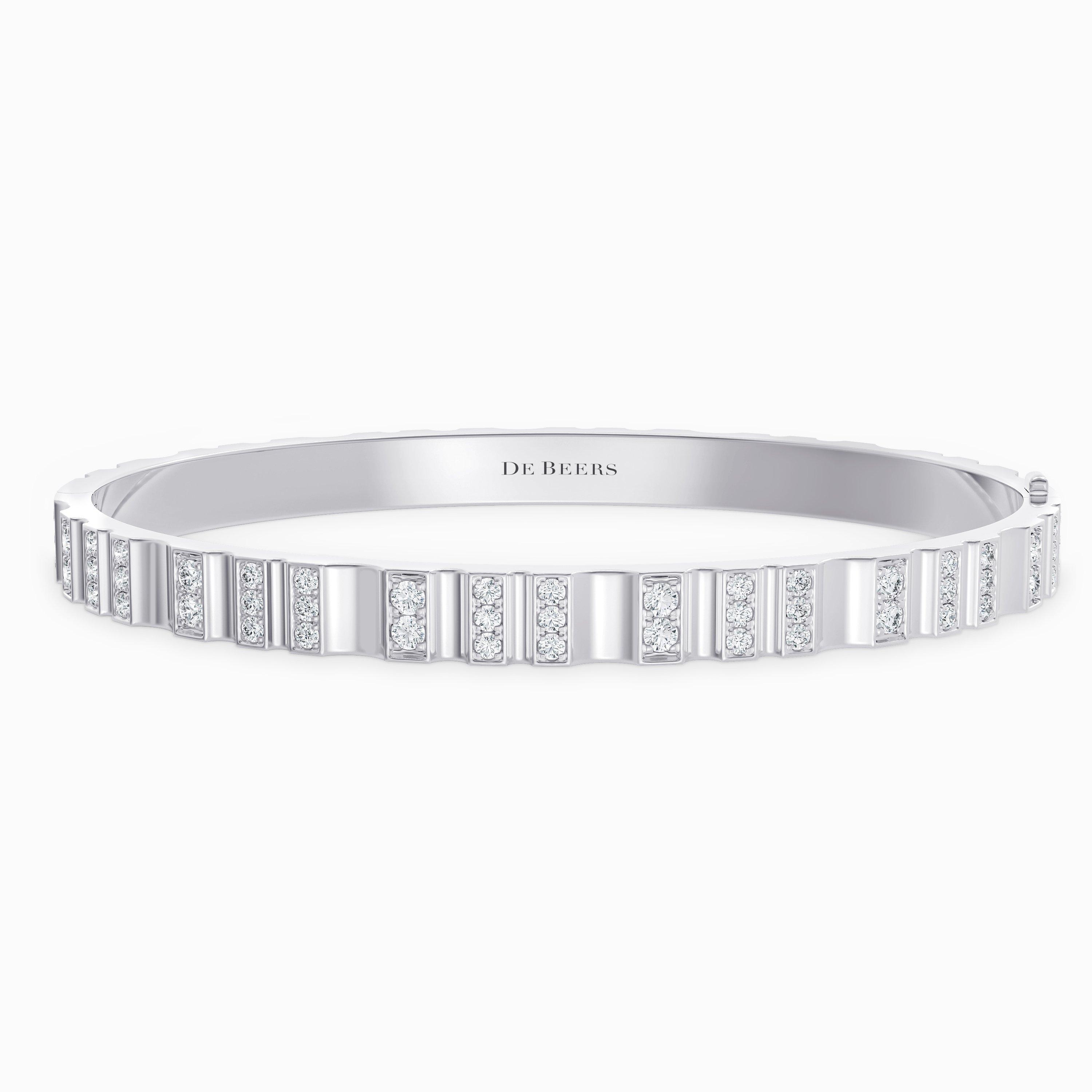 De Beers RVL Bangle in White Gold with Diamonds, image 1