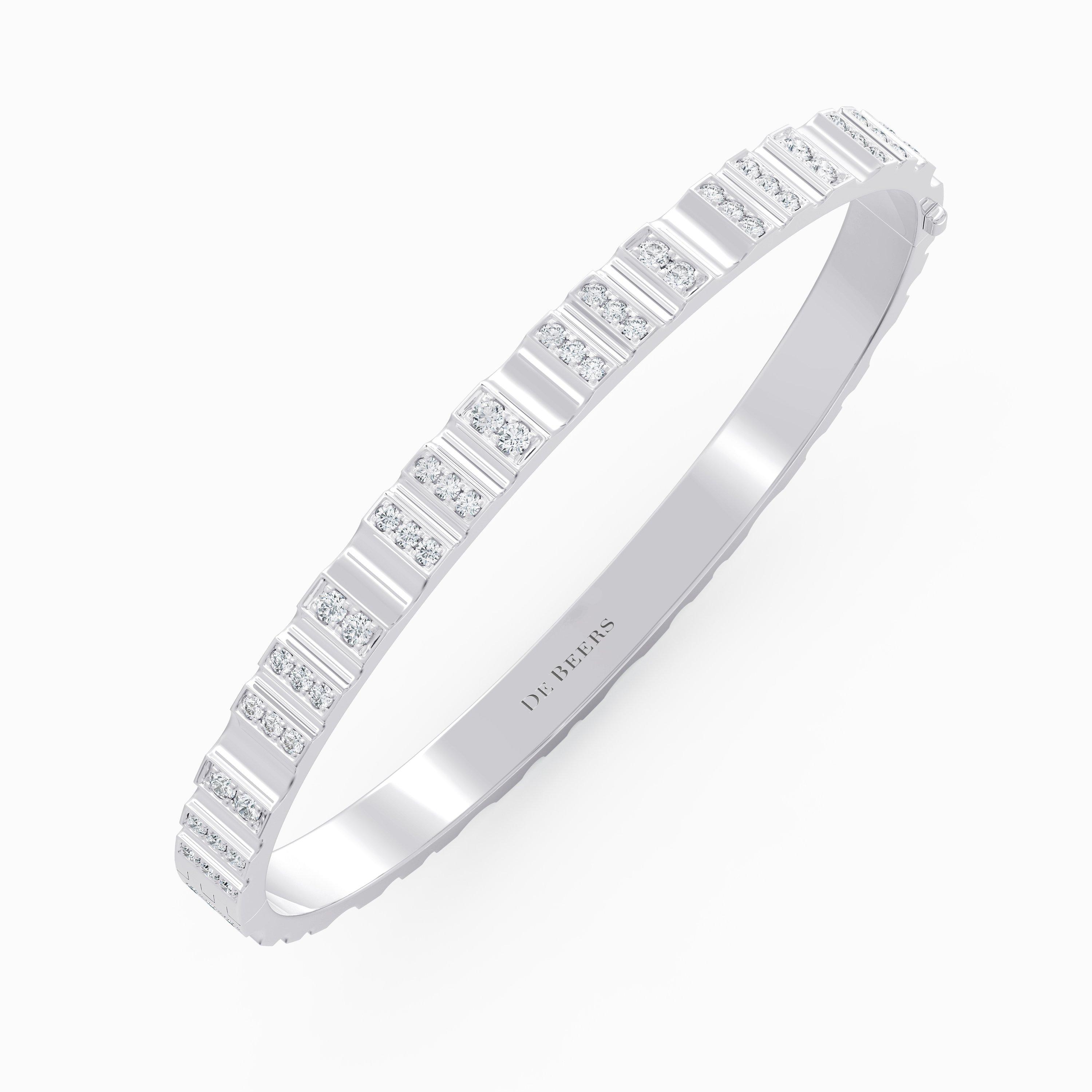 De Beers RVL Bangle in White Gold with Diamonds, image 2