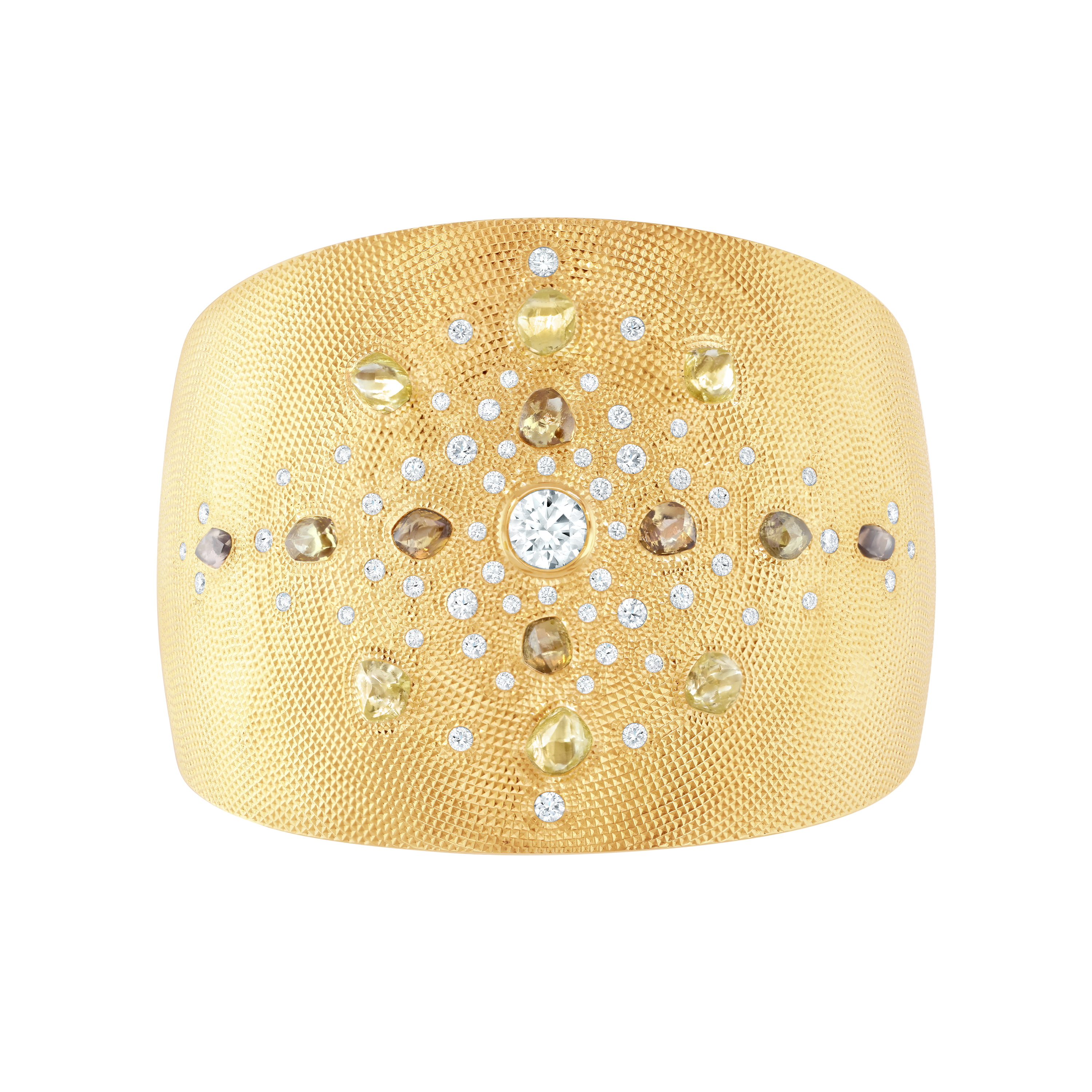 Talisman yellow gold diamond cuff, image 1