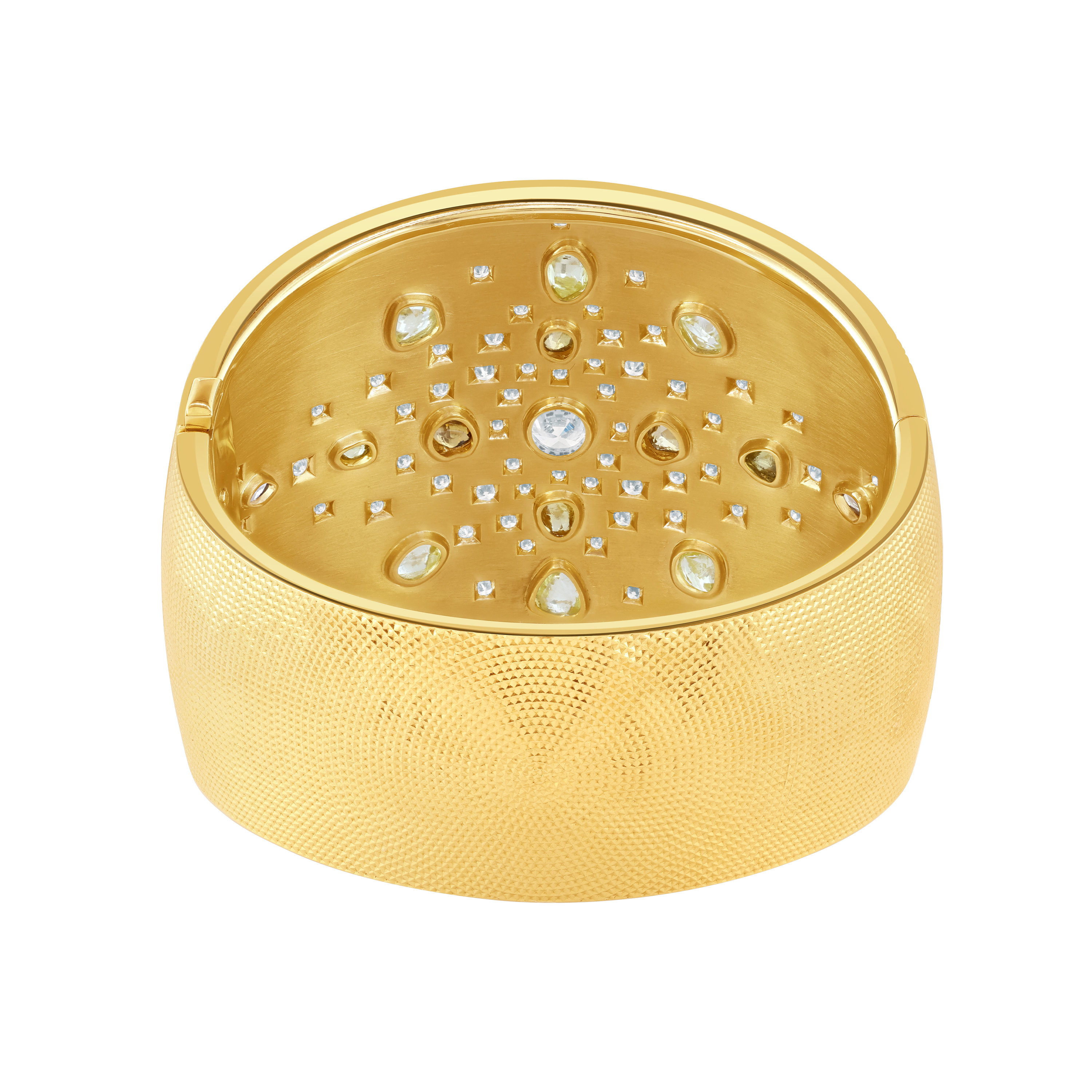 Talisman yellow gold diamond cuff, image 2