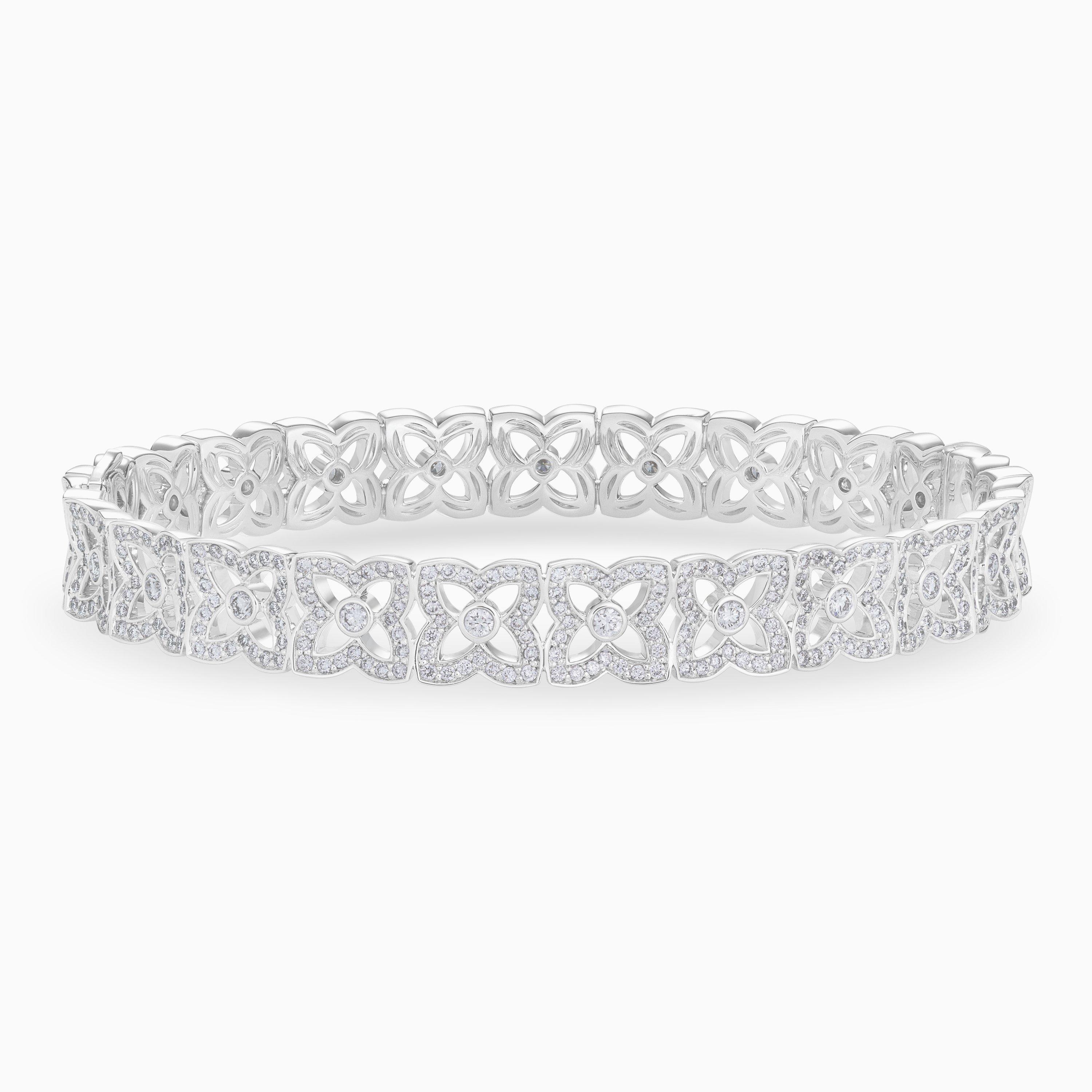 Lotus by DE BEERS white gold diamond bangle, image 1