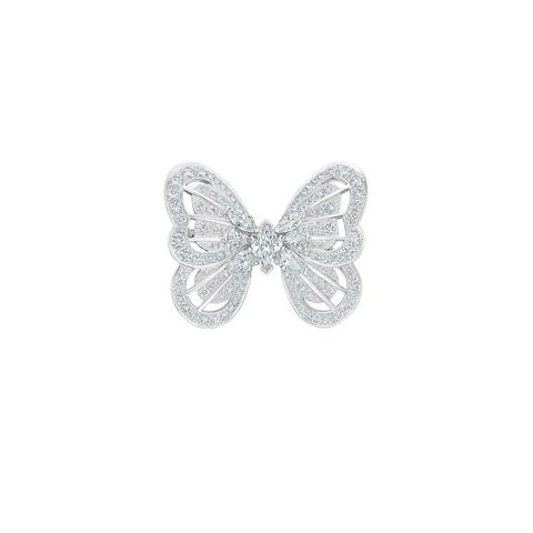 Portraits of Nature butterfly brooch in white gold