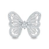 Broche Portraits of Nature butterfly en or blanc, image 1