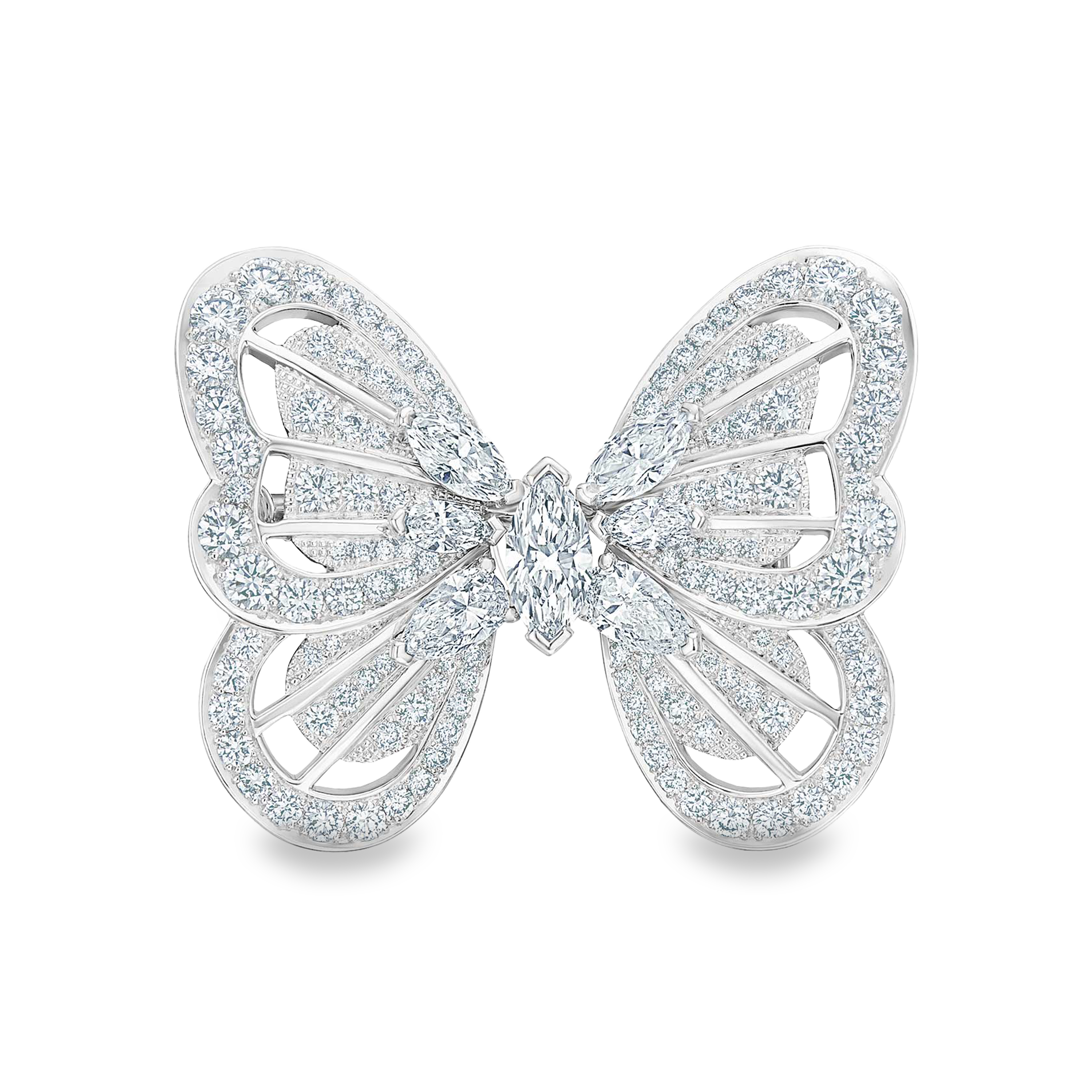 Broche Portraits of Nature butterfly en or blanc, image 1
