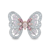 Broche Portraits of Nature butterfly diamants roses, image 1