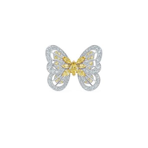 Broche Portraits of Nature butterfly diamants jaunes