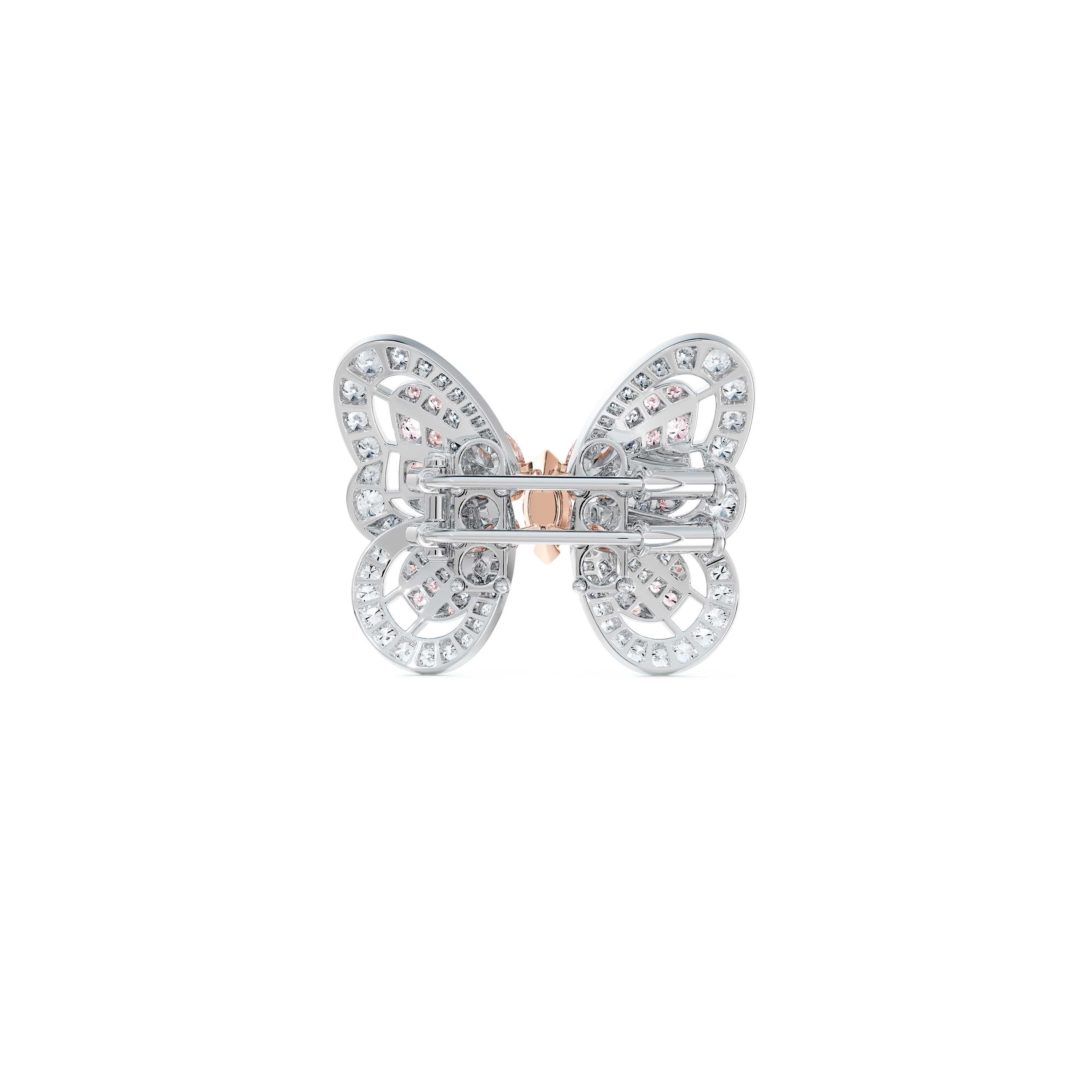 Portraits of Nature butterfly 蝴蝶中彩粉調棕鉆胸針