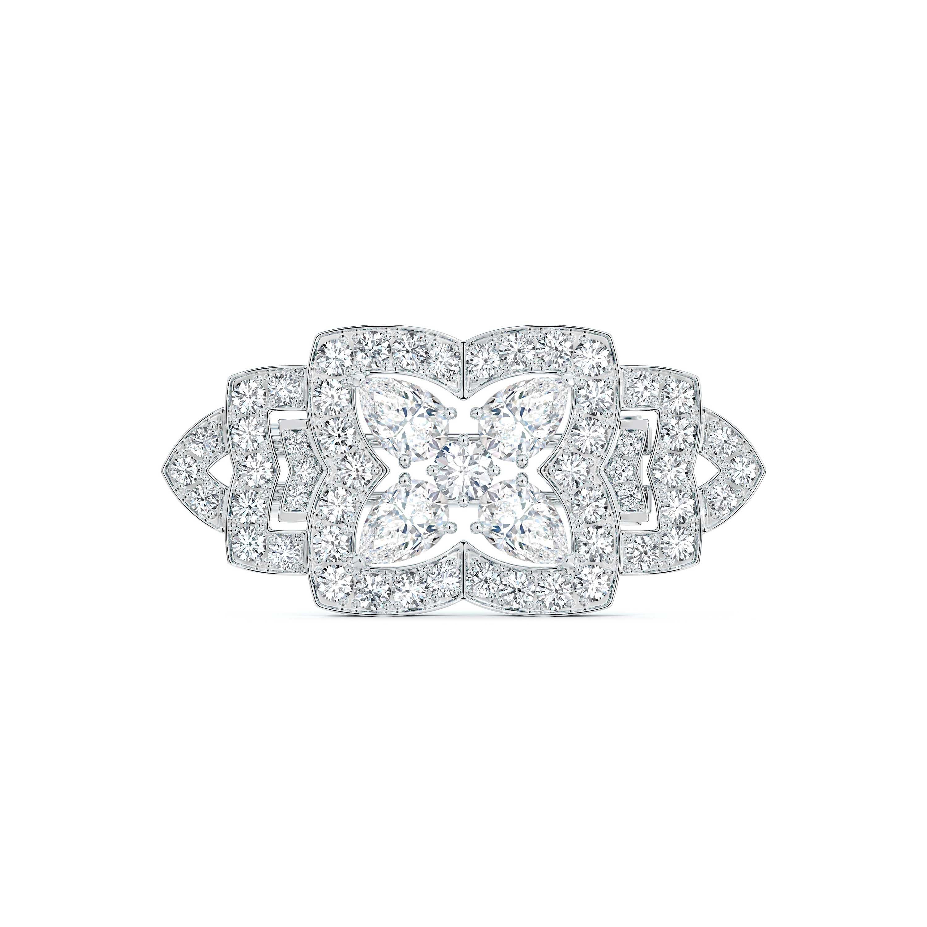 de Beers Enchanted Lotus White Gold Band, 54