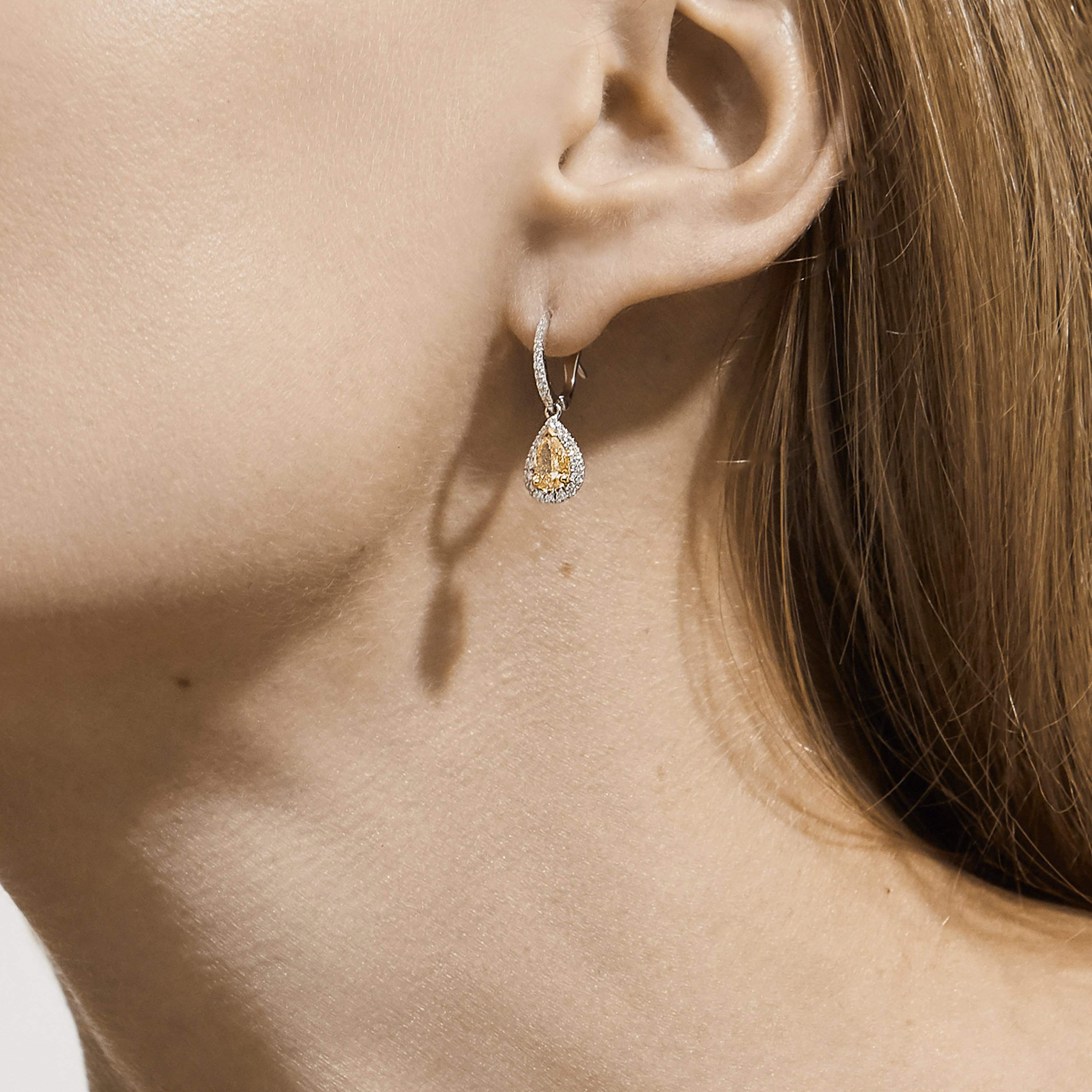 Boucles D'oreilles Aura Diamants Jaunes Fancy Taille Poire Boucles D'oreilles Aura Diamants Jaunes Fancy Taille Poire, image 3