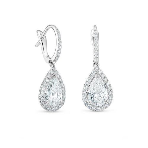 Pear shaped diamond earrings on sale drop