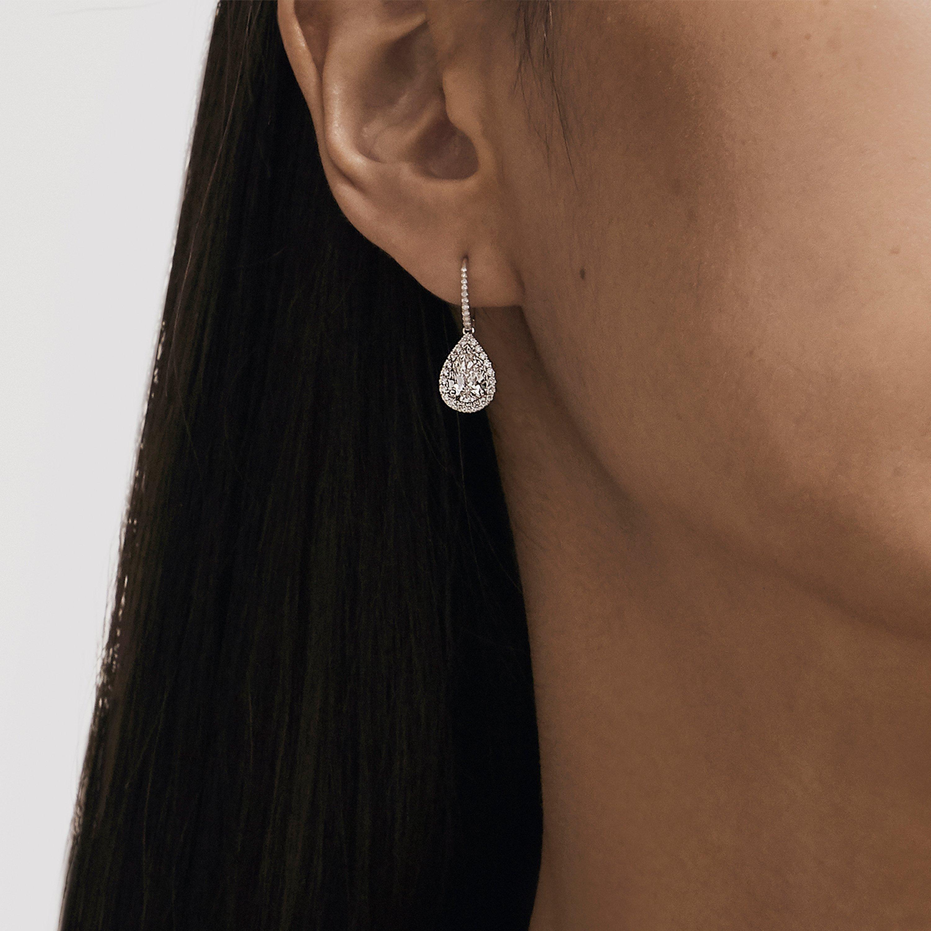 Boucles D'oreilles Aura Diamants Taille Poire, image 3